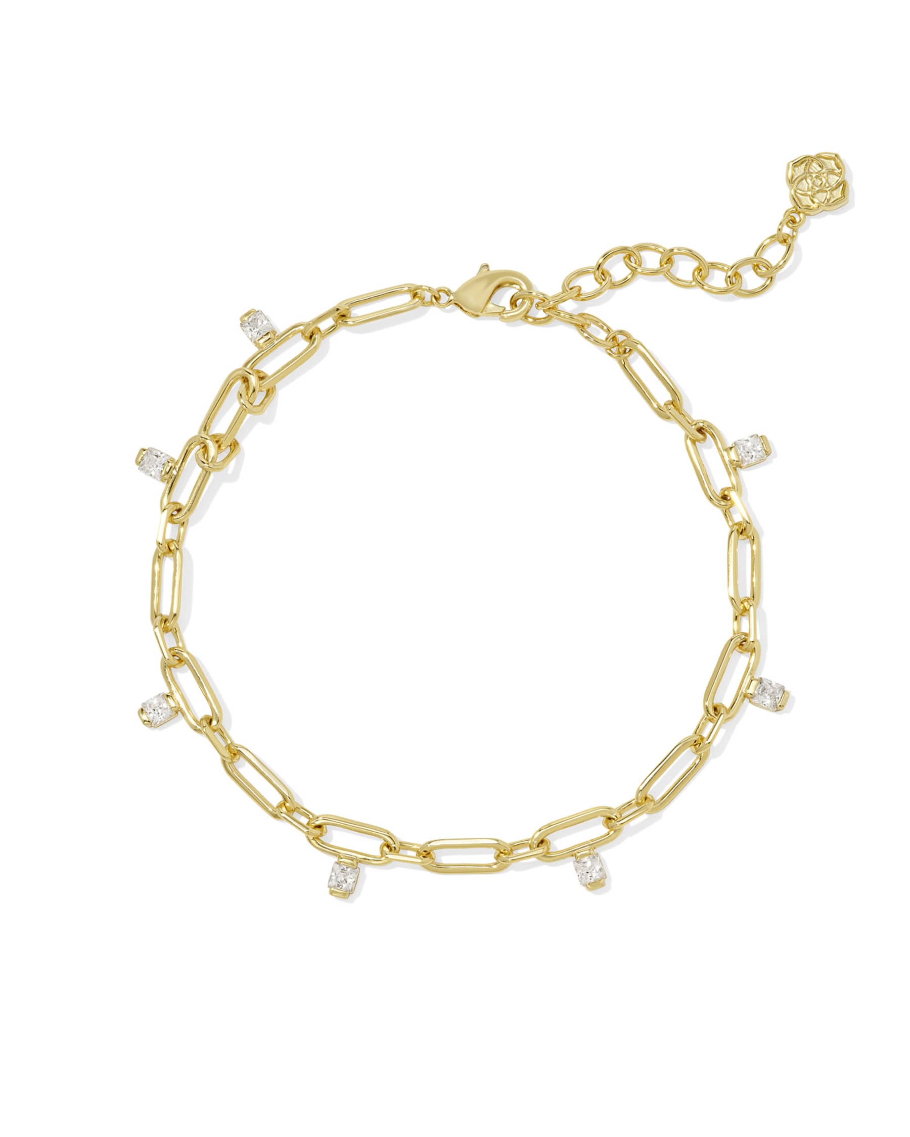 Cecelia Silver Crystal Chain Bracelet