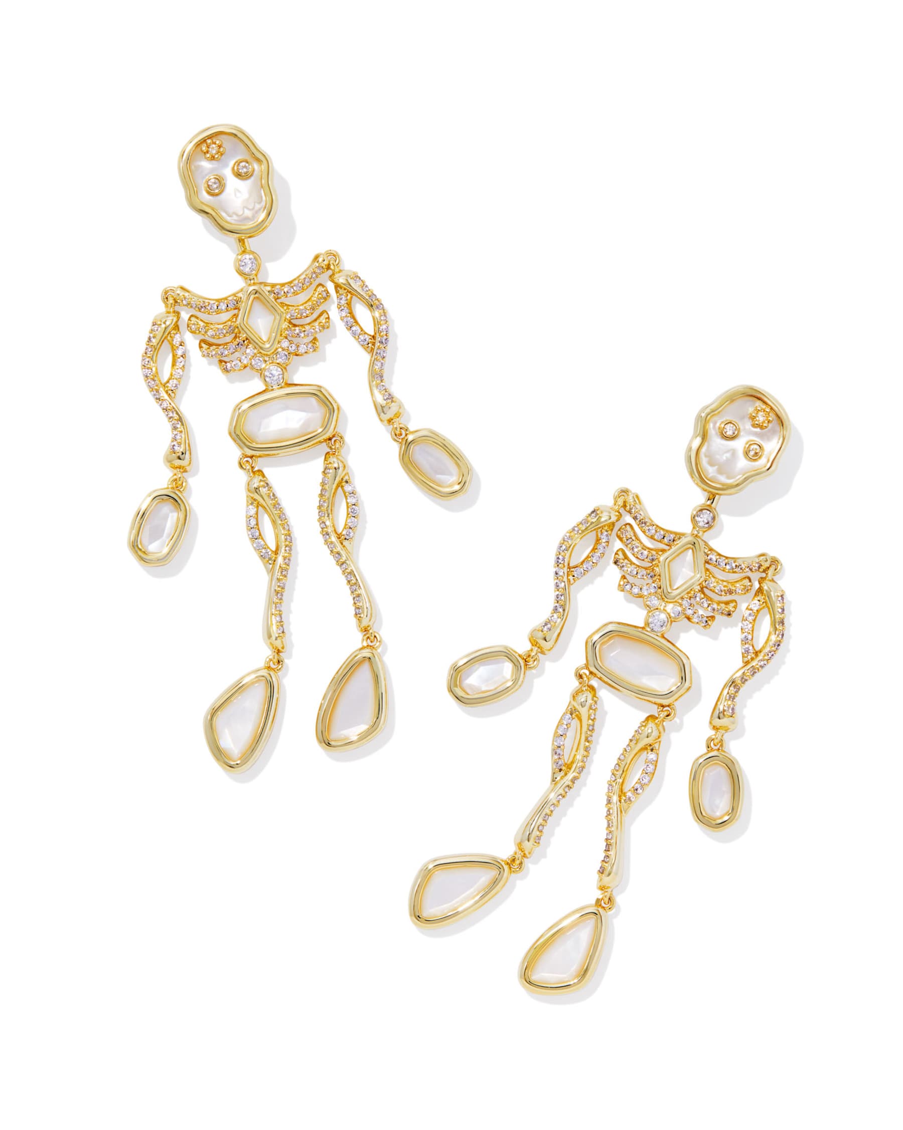 Skeleton Convertible Silver Statement Earrings