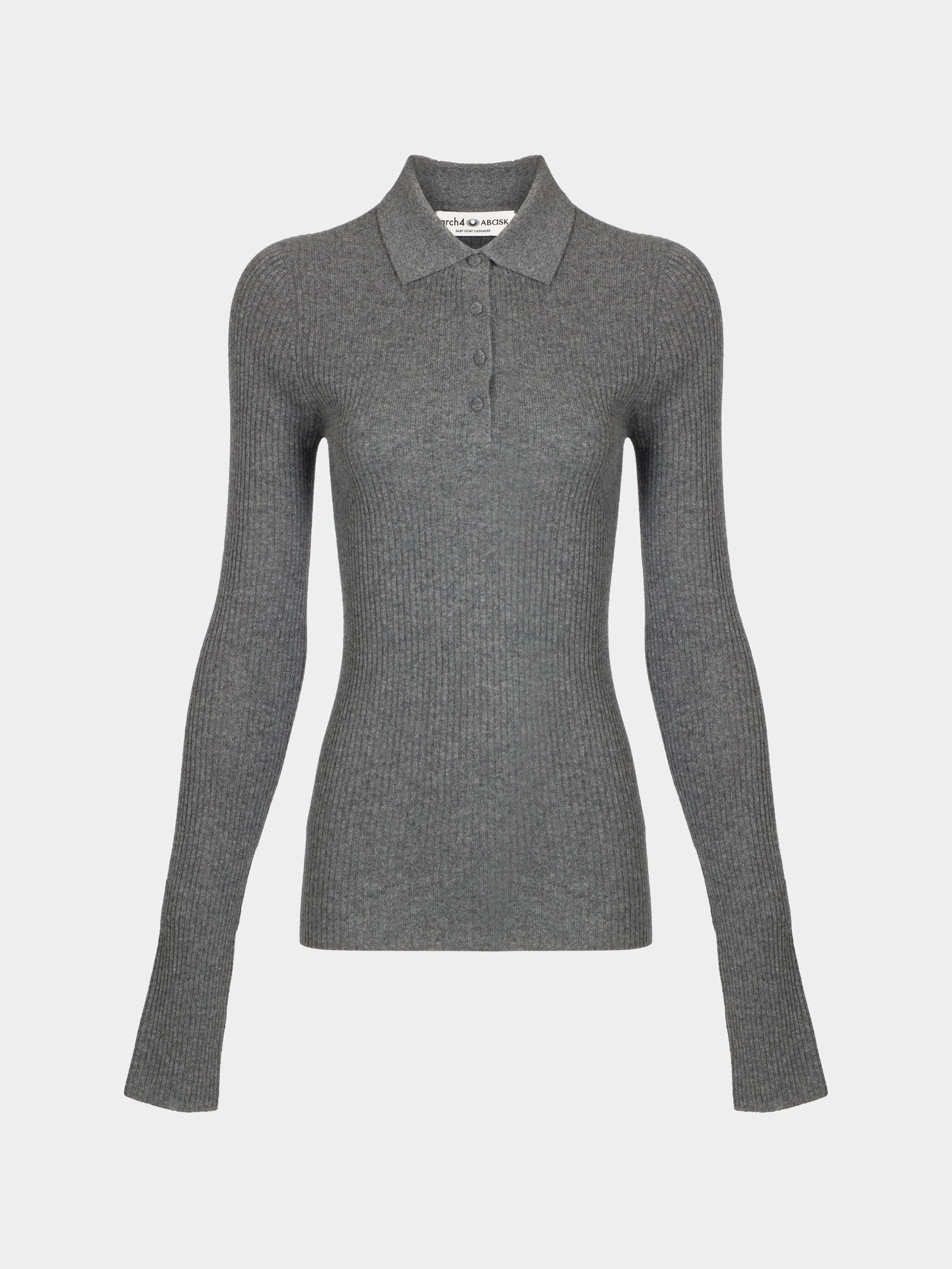 Women's Nightingale Baby Goat Cashmere Long-Sleeved Polo Top | Size: M