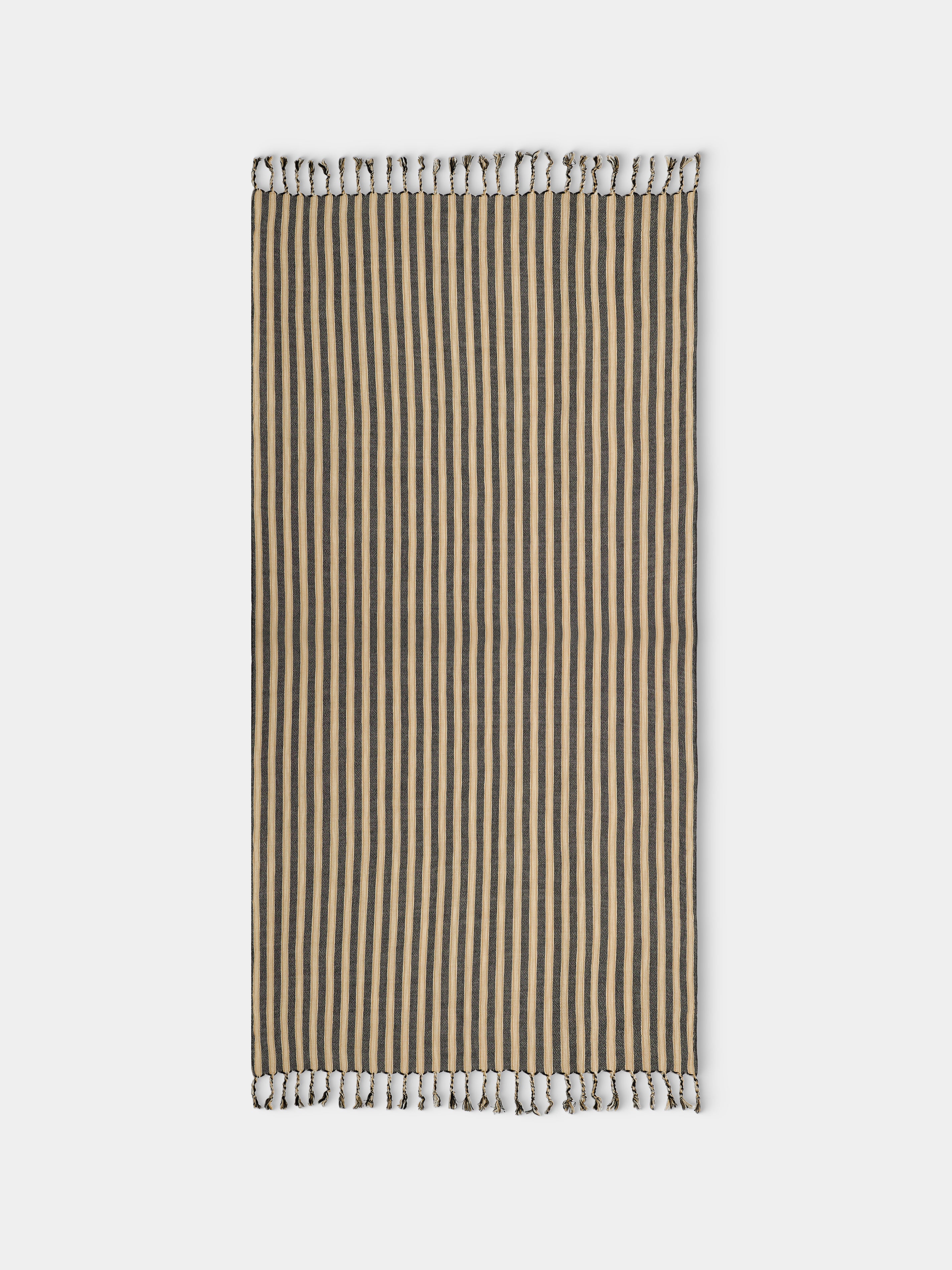 | Set of 2 | Striped Handwoven Linen and Cotton Towels