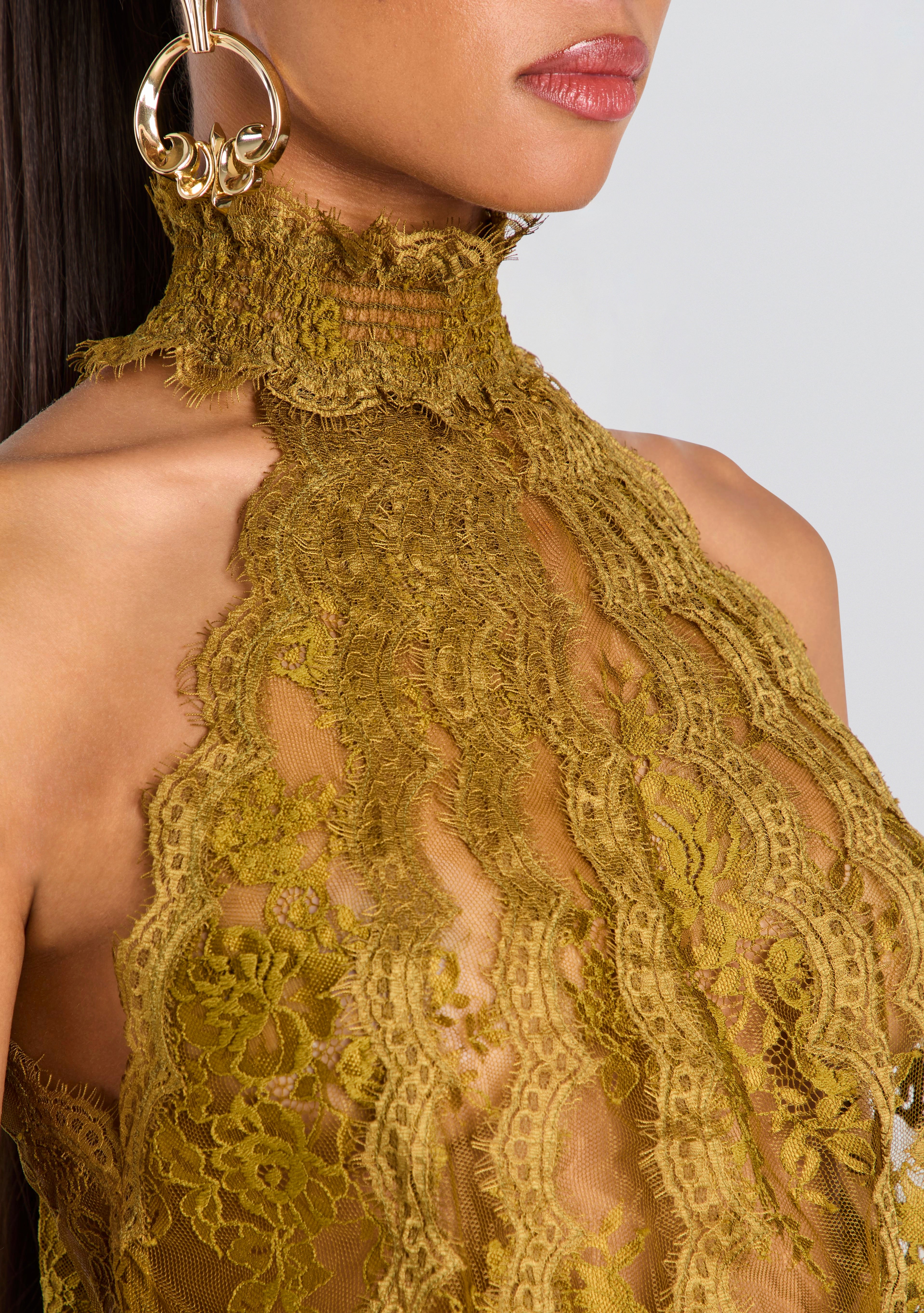 Emerald Lace Dress, image 2 of 7