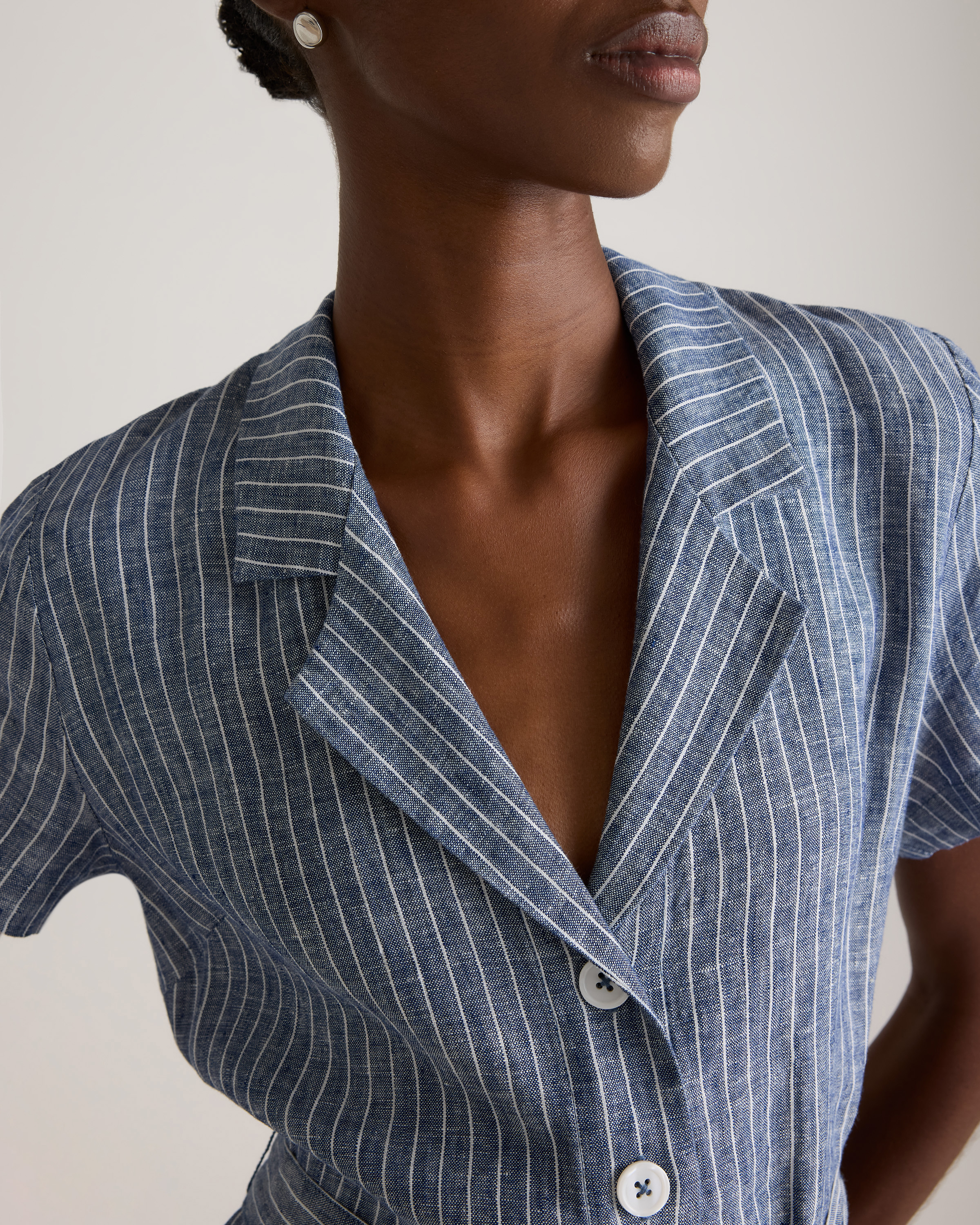 100% European Linen Button Front Dress — Image 4