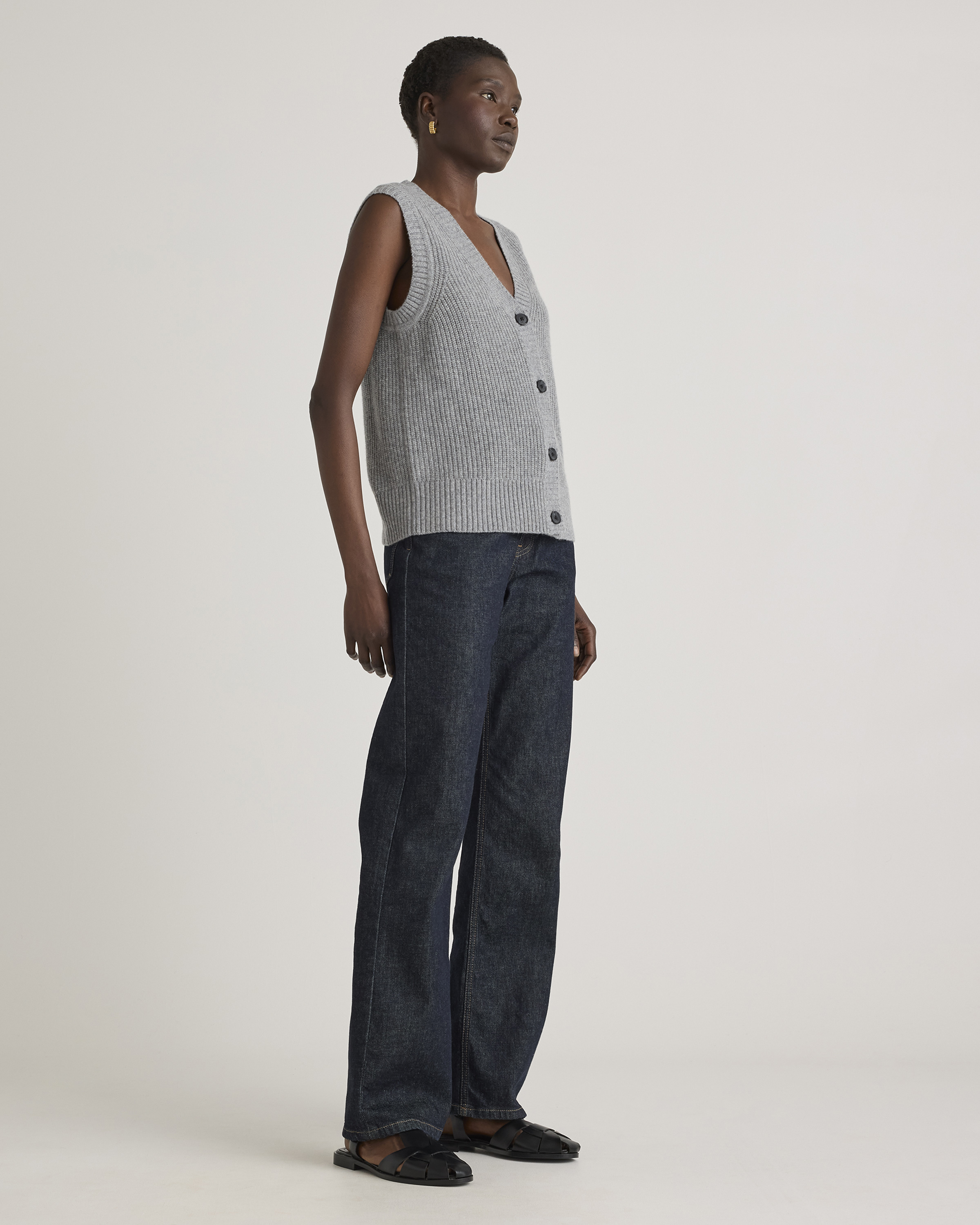 Mongolian Cashmere Fisherman Sweater Vest — Image 14