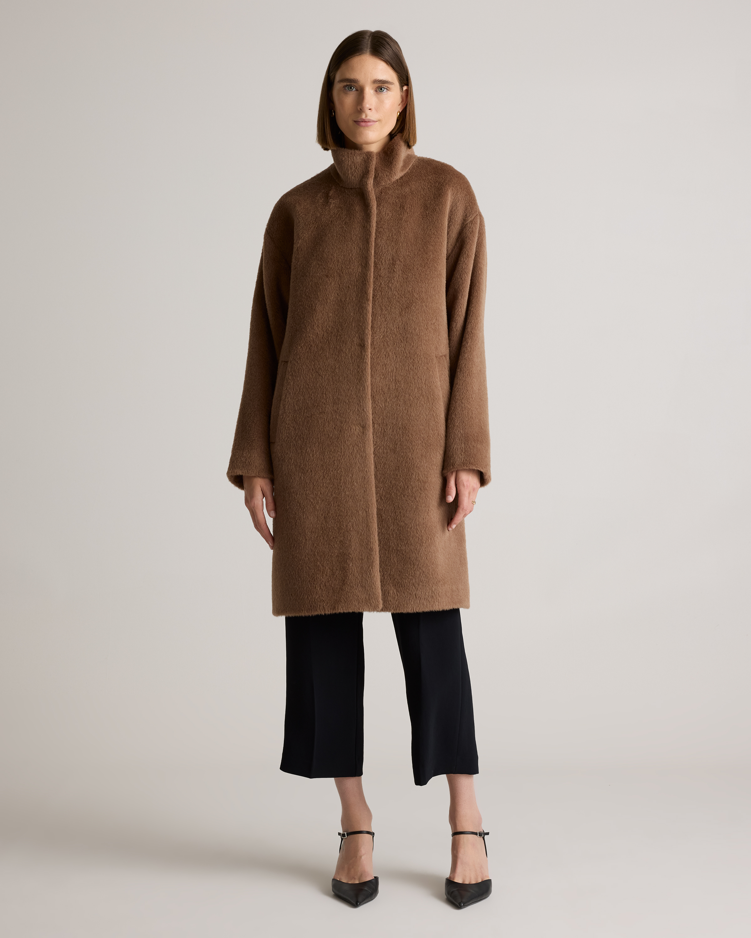 Alpaca-Wool Stand Collar Coat — Image 10