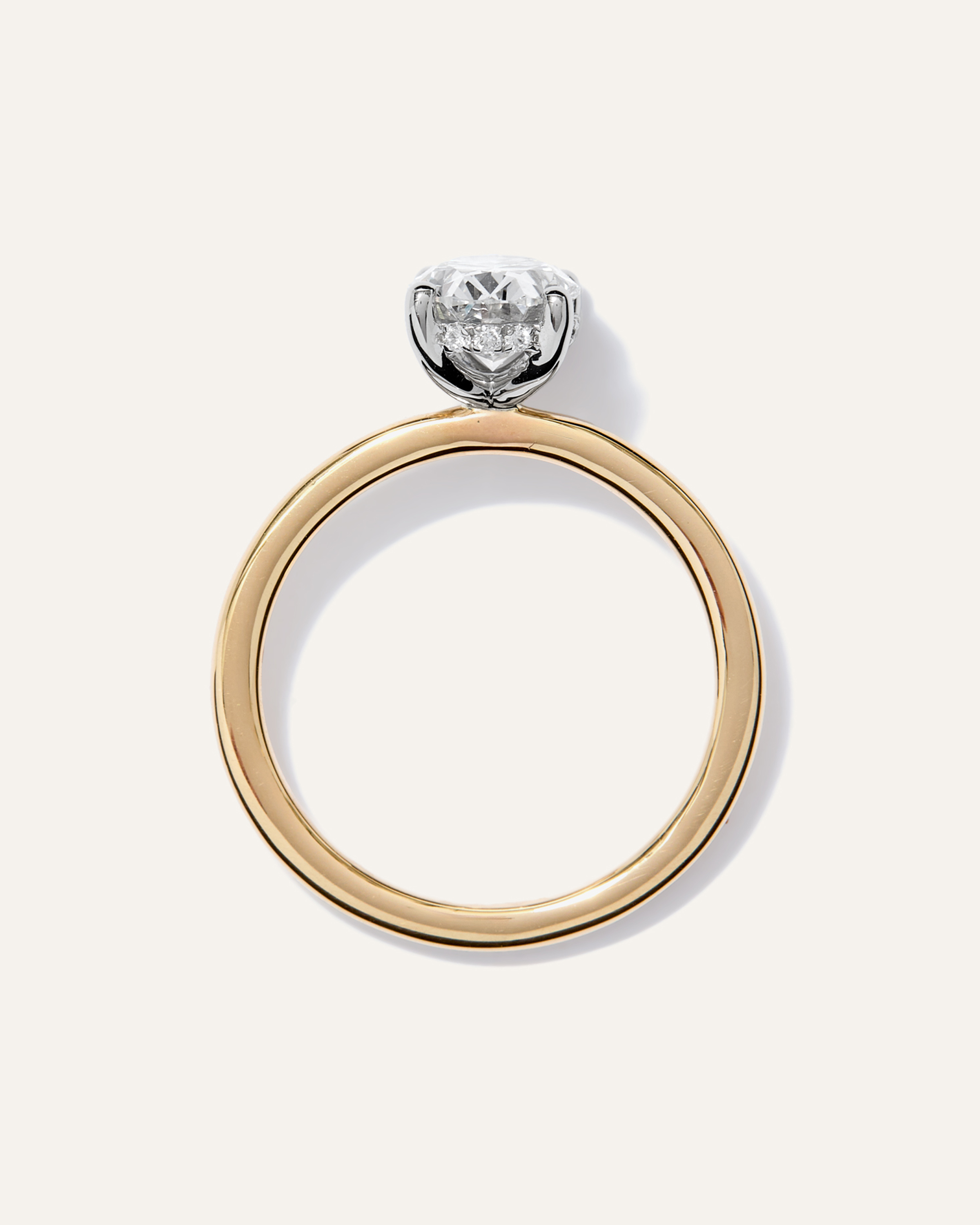 Lab Grown Diamond Oval Petite Hidden Halo Engagement Ring - 1.5ct — Image 6