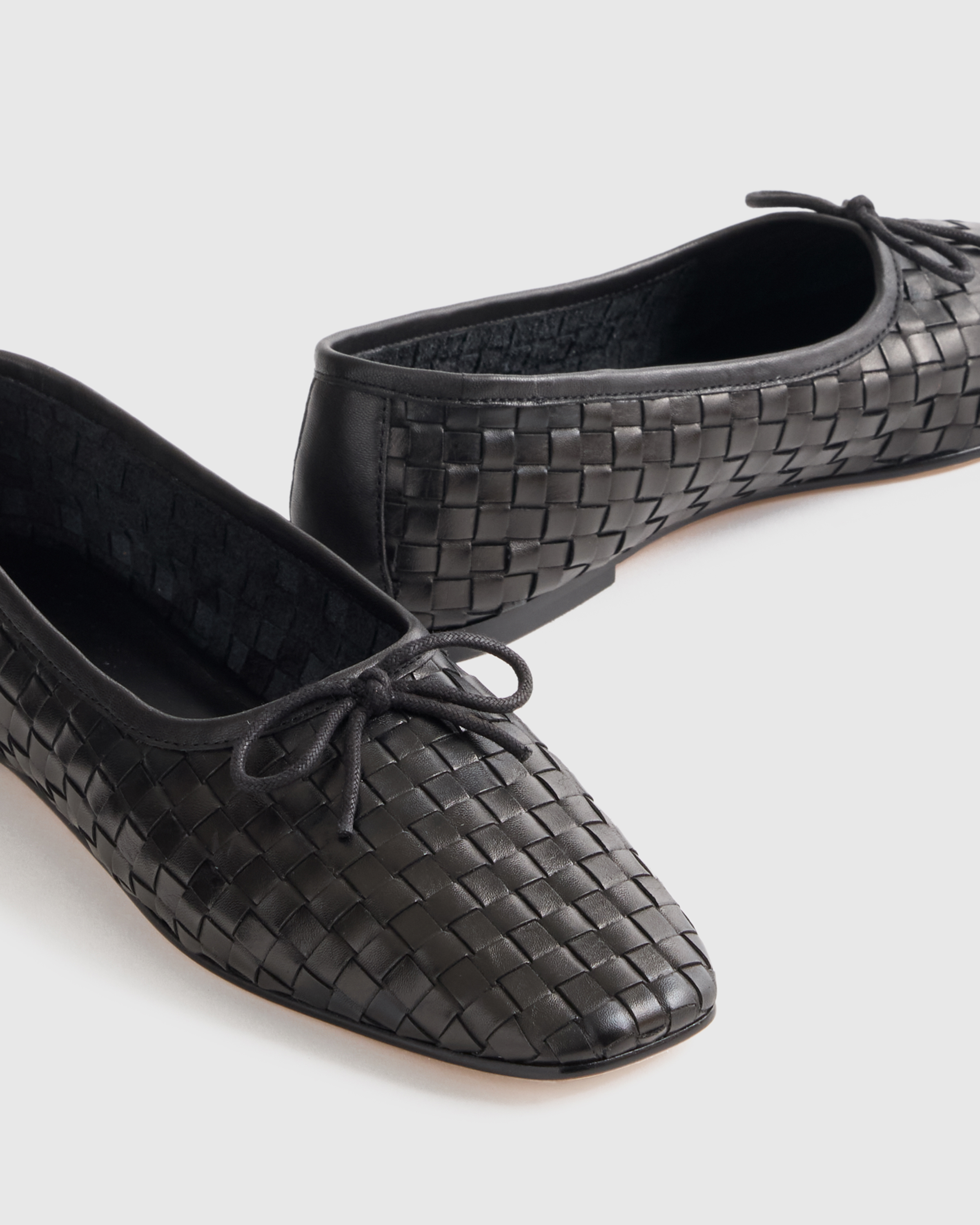 Italian Leather Handwoven Square Toe Ballet Flat — Image 11