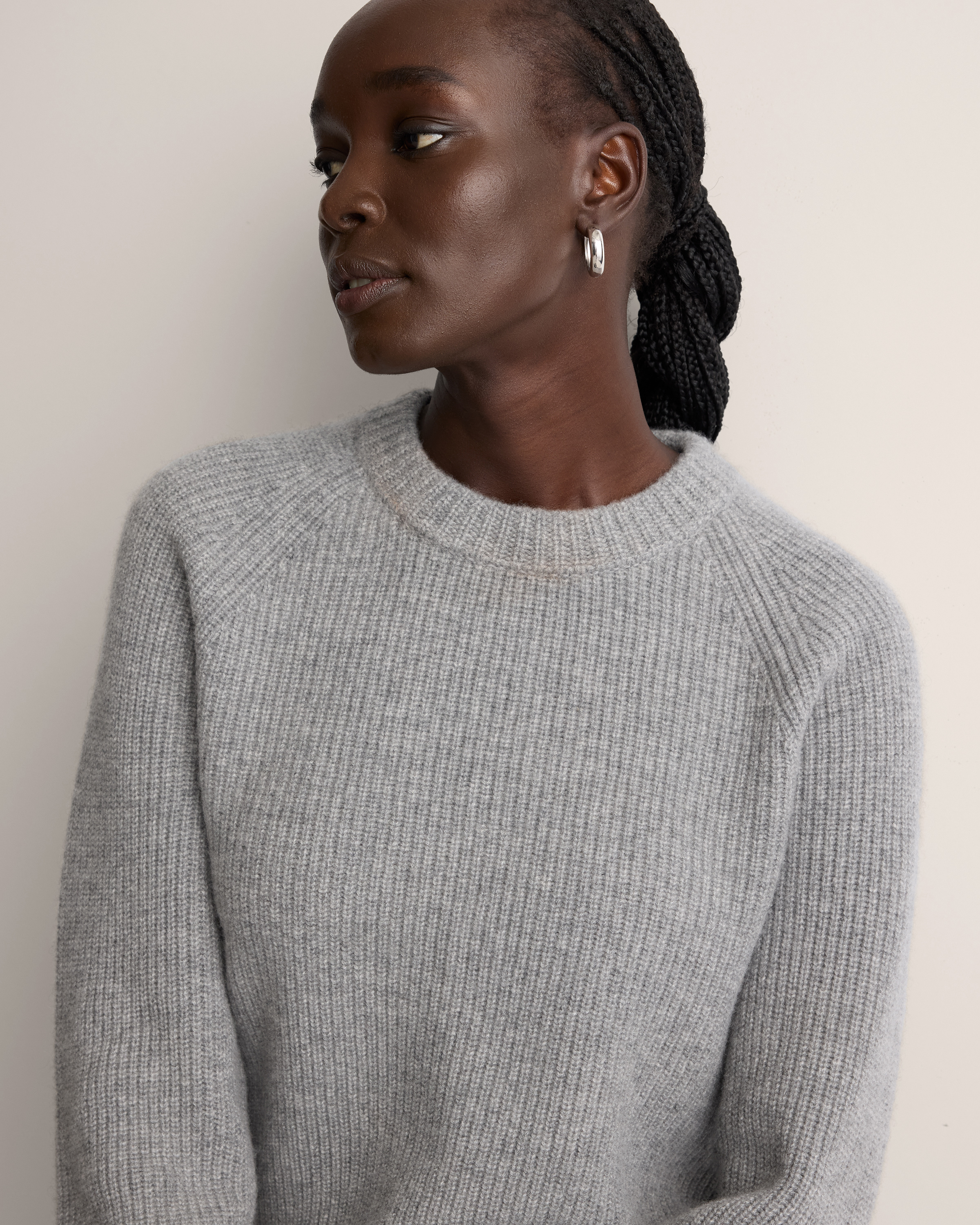 Mongolian Cashmere Fisherman Crewneck Sweater — Image 6