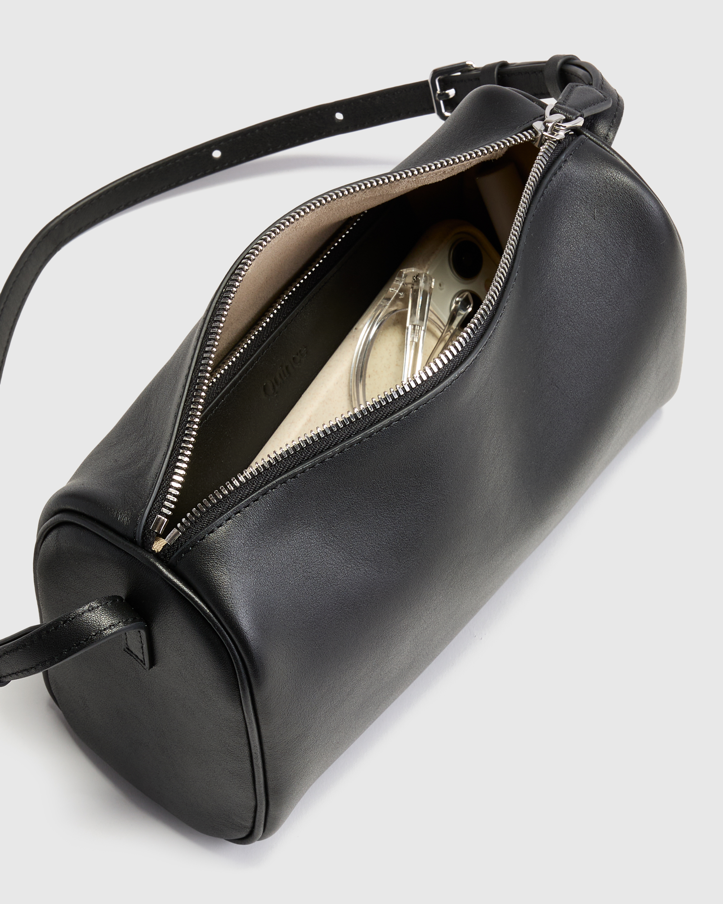 Italian Leather Mini Barrel Shoulder Bag — Image 8