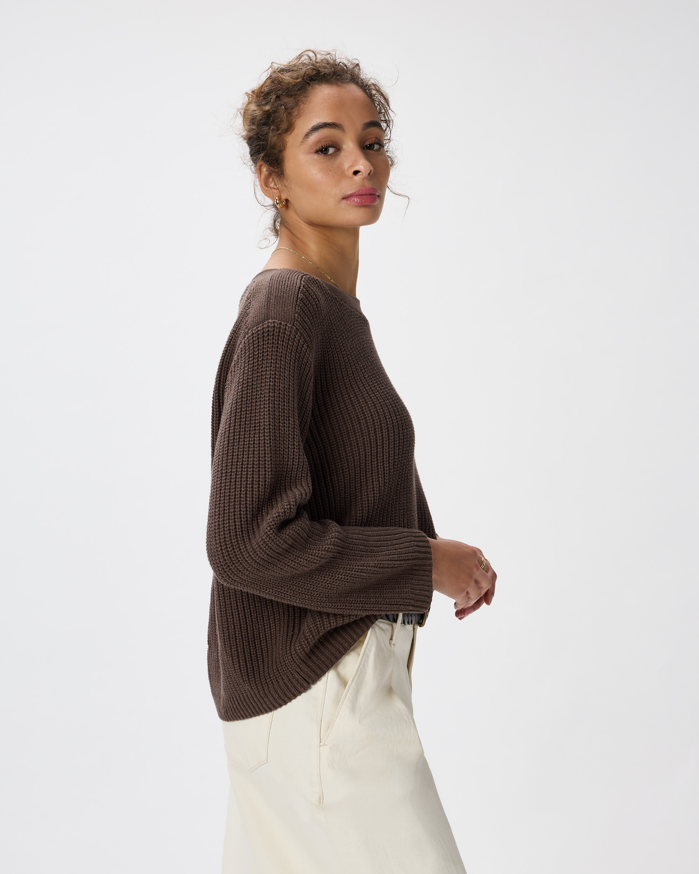 100% Organic Cotton Fisherman Boatneck Sweater — Image 41