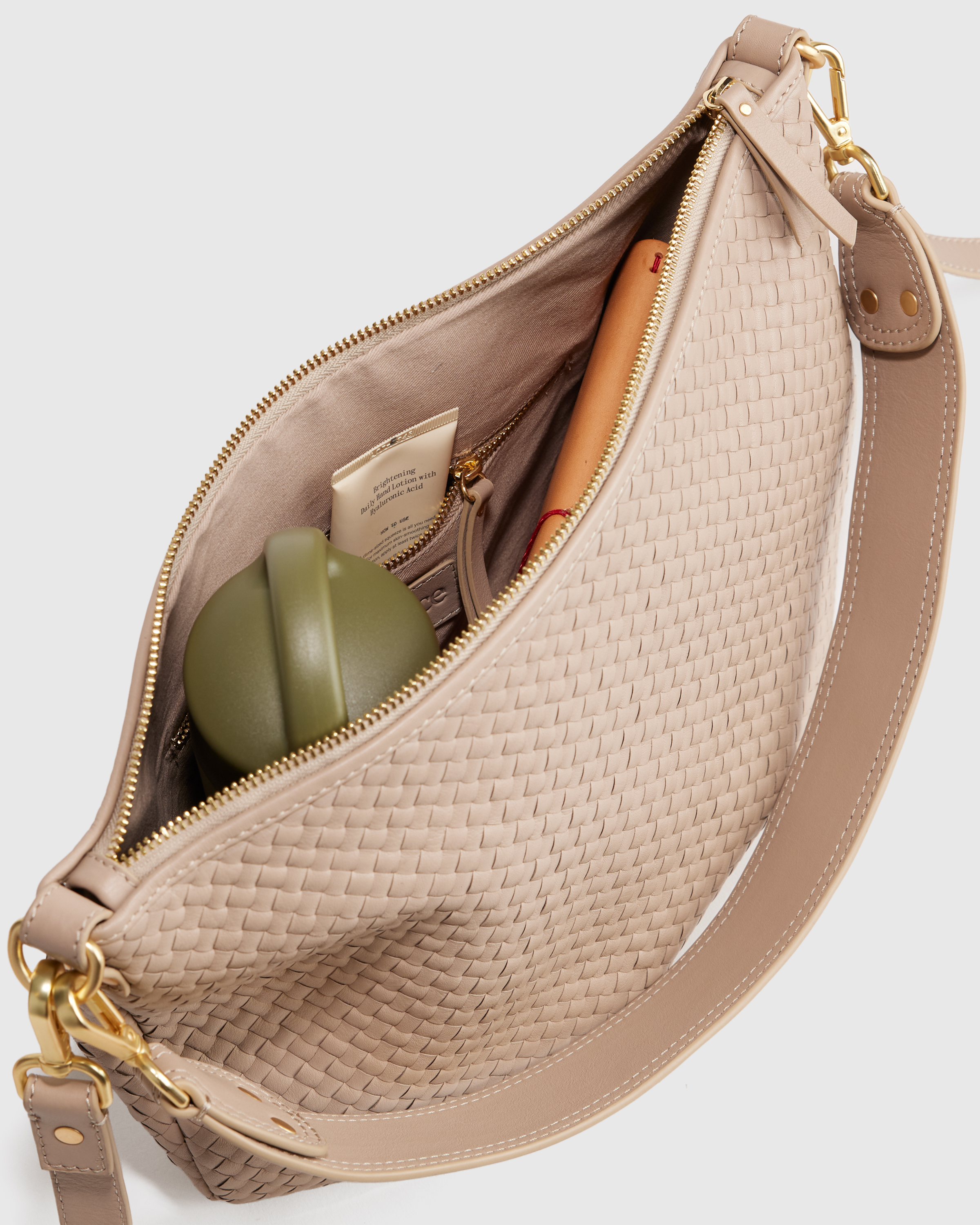 Italian Leather Convertible Crescent Handwoven Shoulder Bag — Image 10