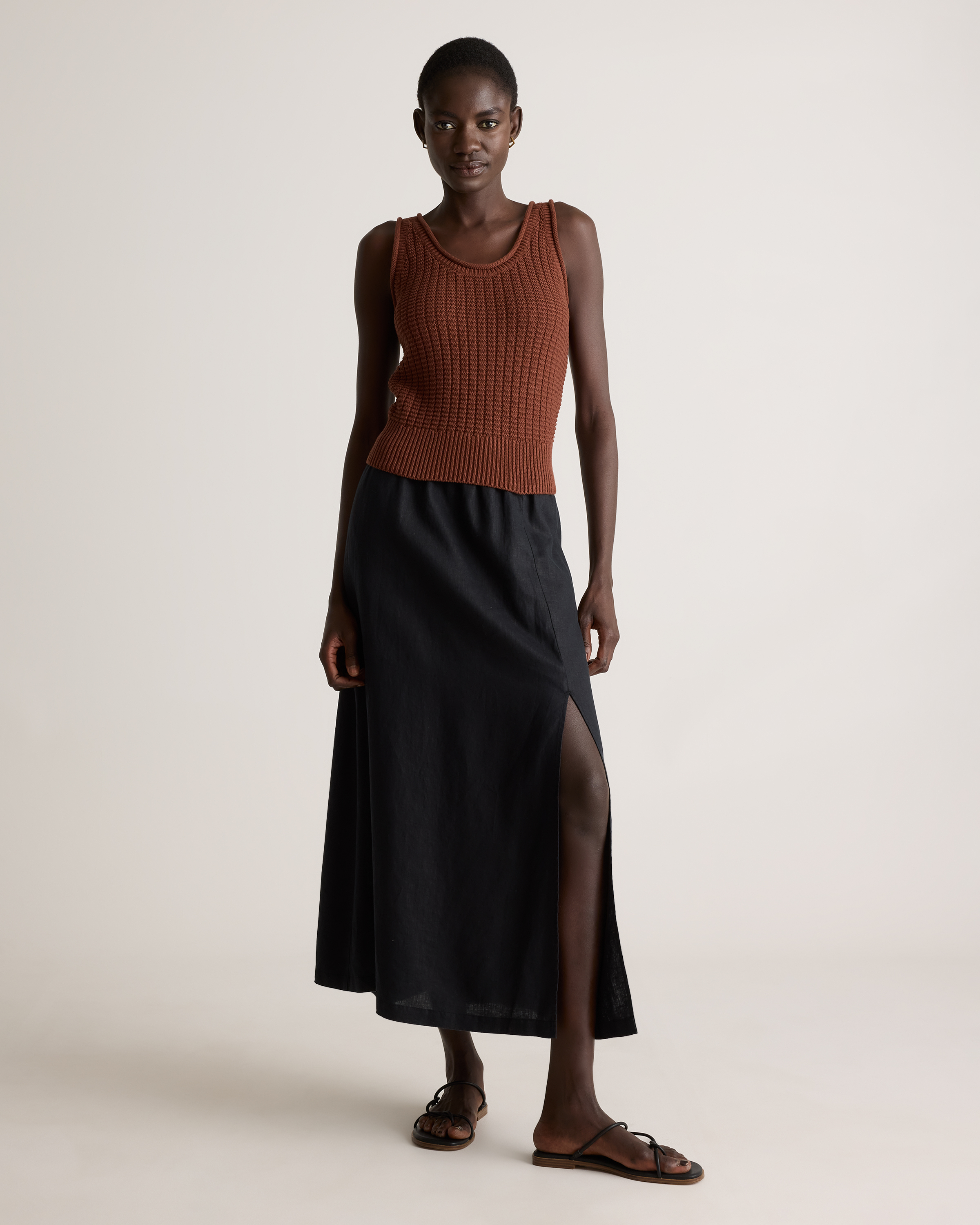 100% Organic Cotton Waffle Cropped Sweater Tank — Image 23