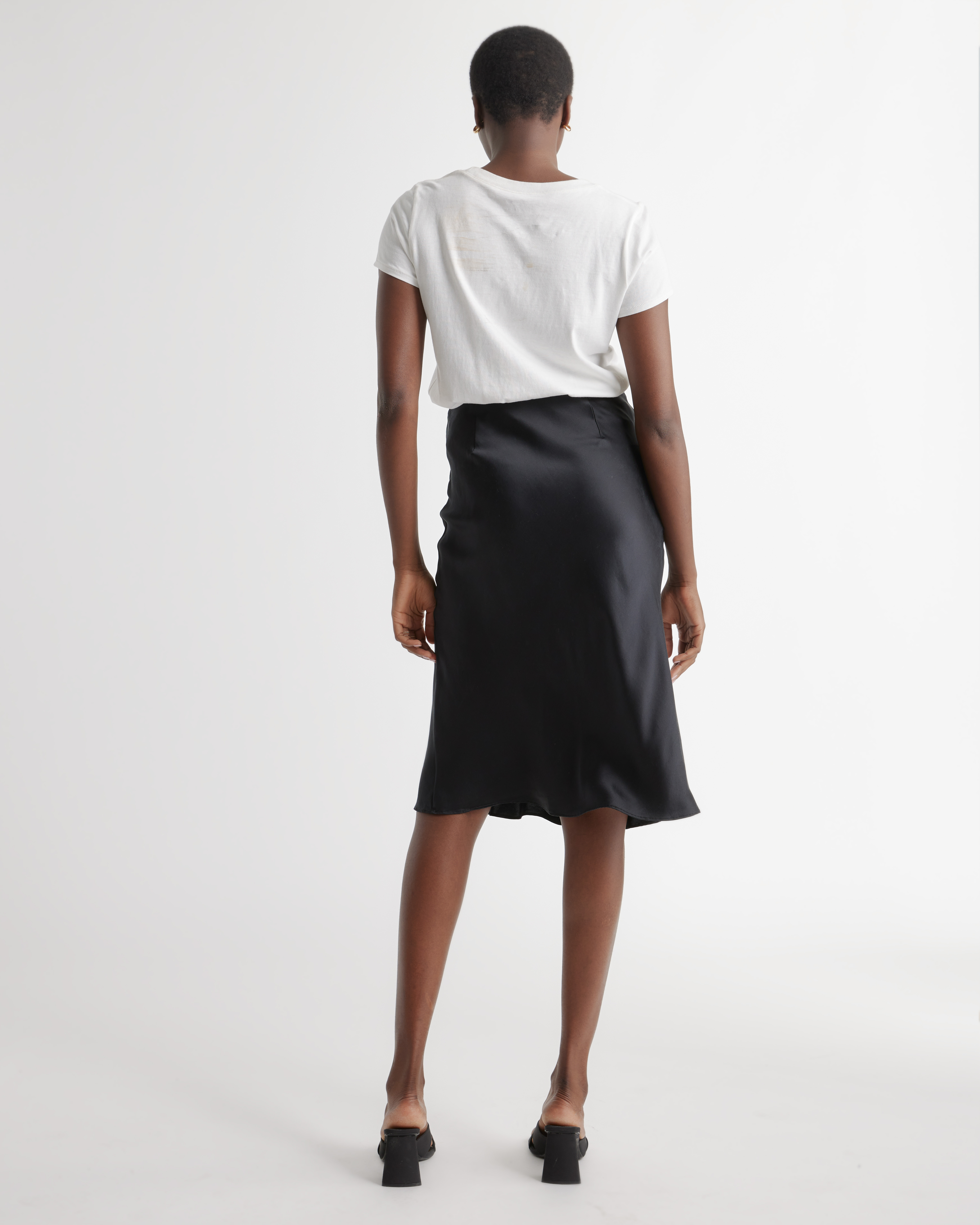 forest-green 100% Washable Silk Skirt — Image 7