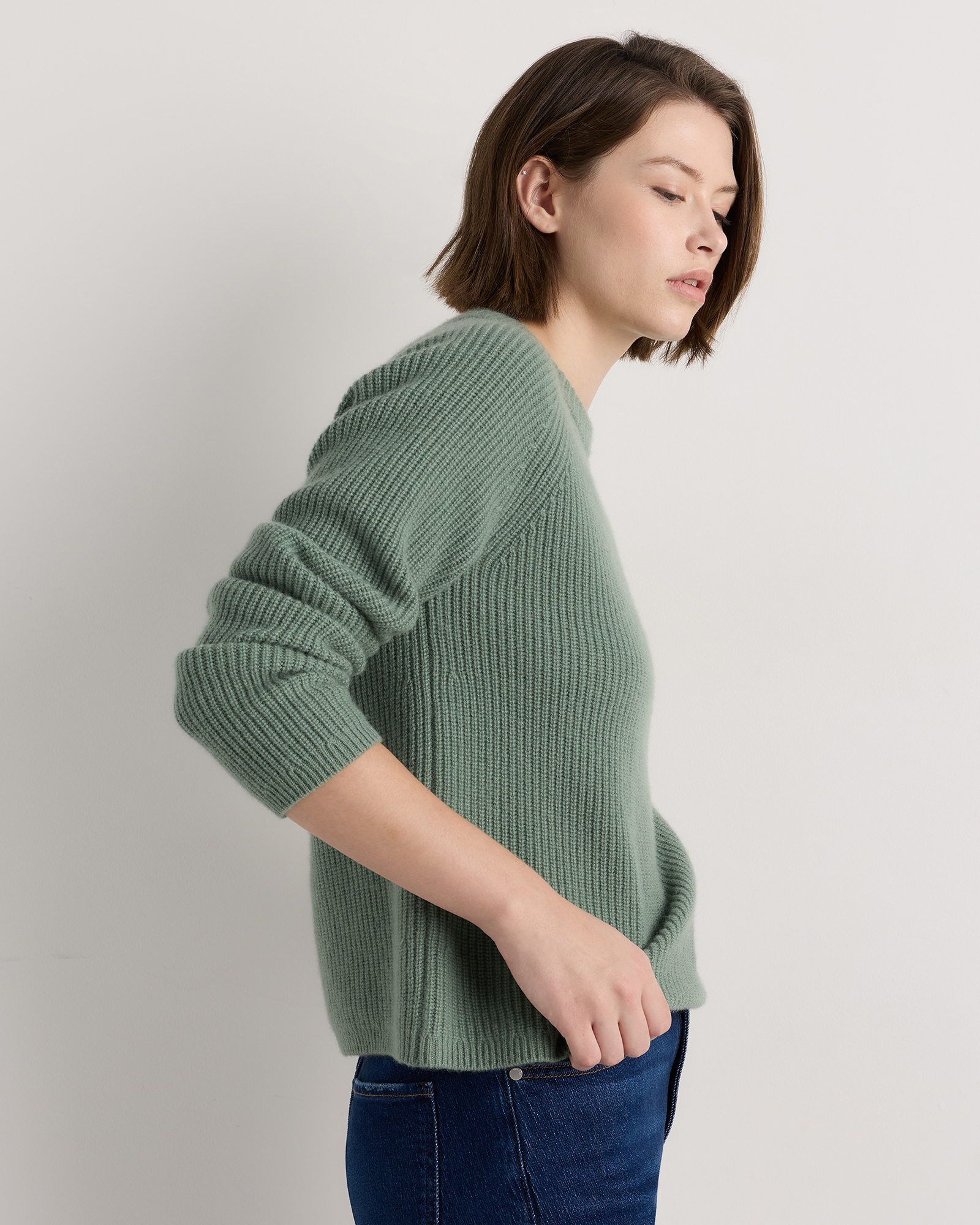 Mongolian Cashmere Fisherman Crewneck Sweater — Image 75