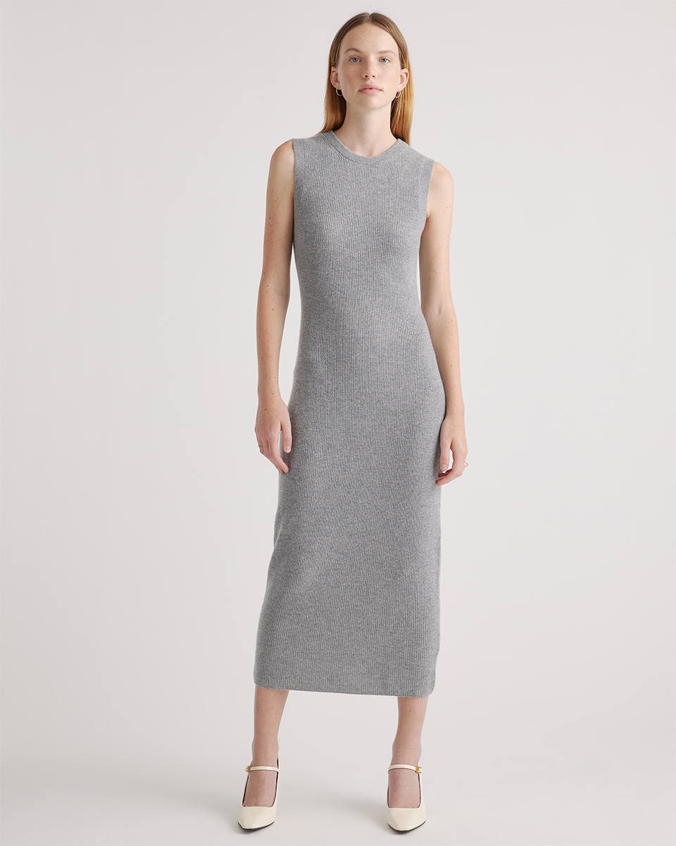 Mongolian Spring Cashmere Sleeveless Midi Sweater Dress — Image 12