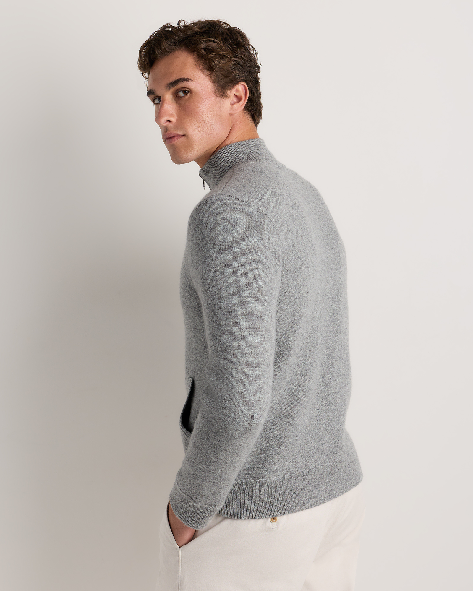 100% Reversible Cashmere Full Zip Sweater — Image 9