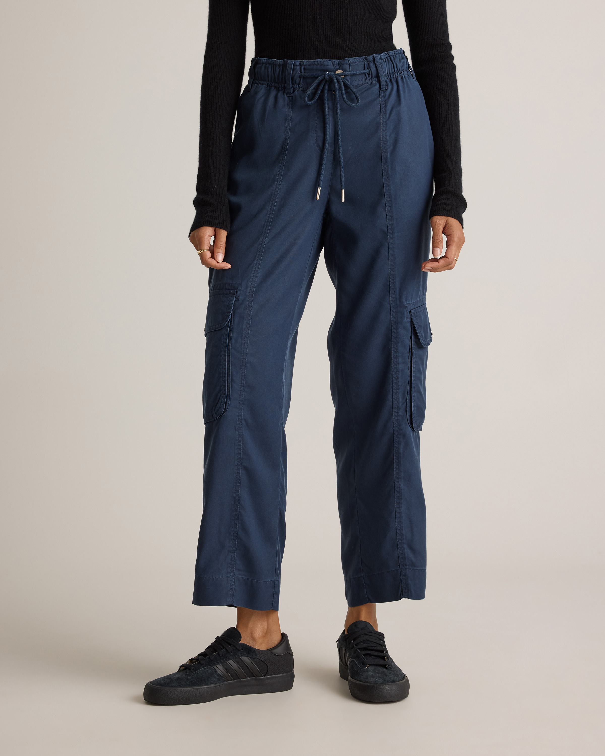 Vintage Wash Tencel Drawstring Cargo Pants — Image 21