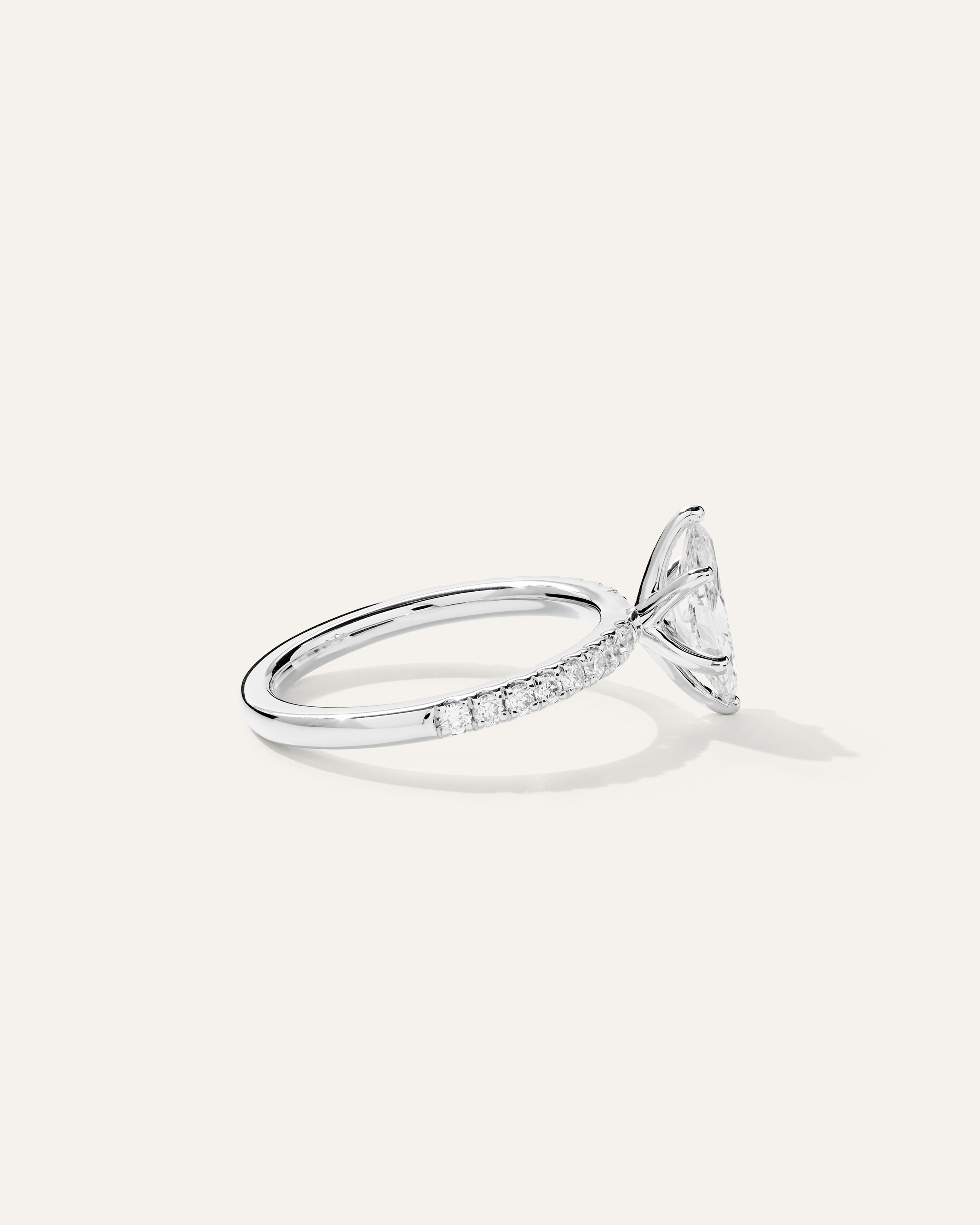 Lab Grown Diamond Marquise Petite Pave Engagement Ring - 1ct — Image 9