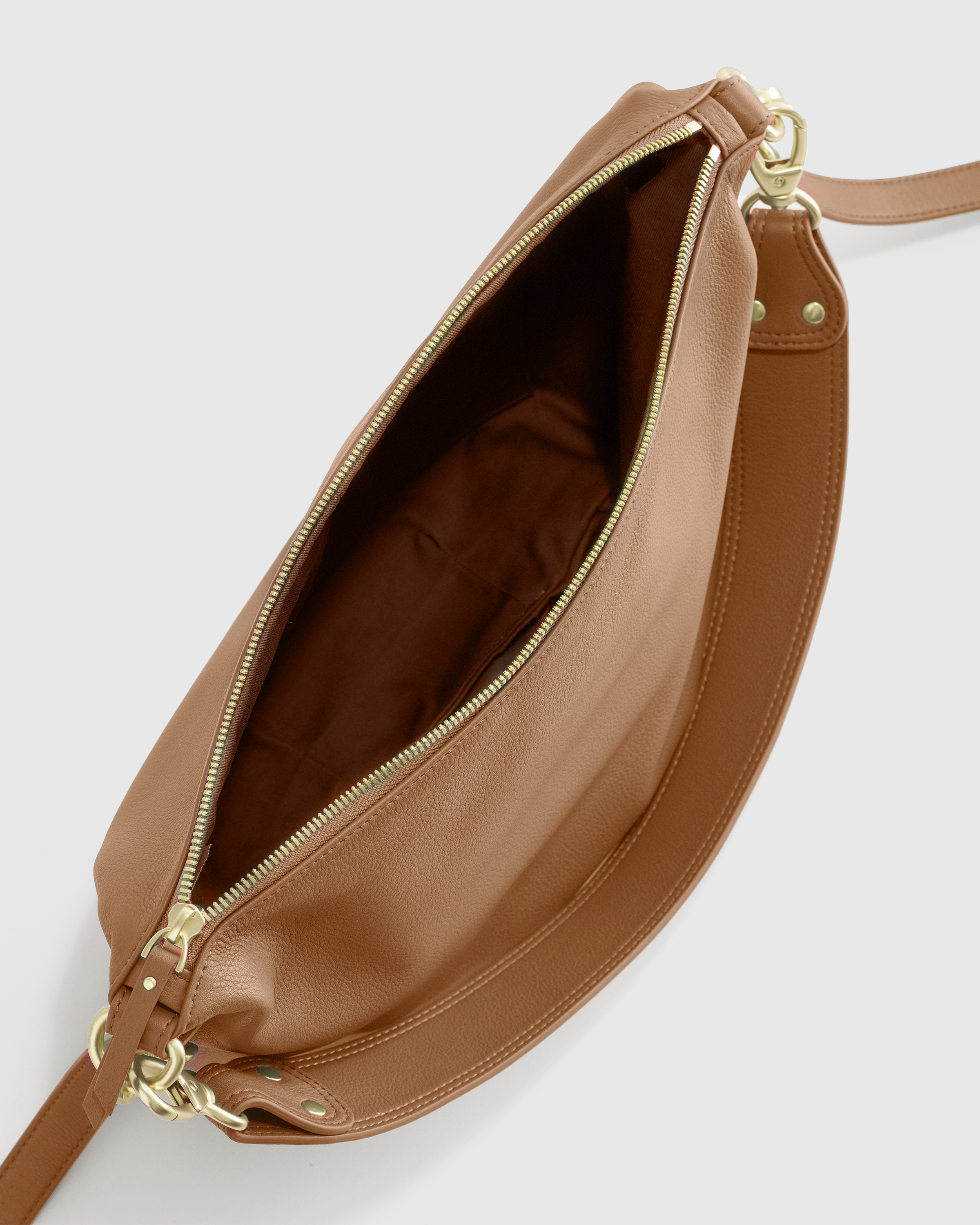 Italian Leather Convertible Crescent Shoulder Bag — Image 7