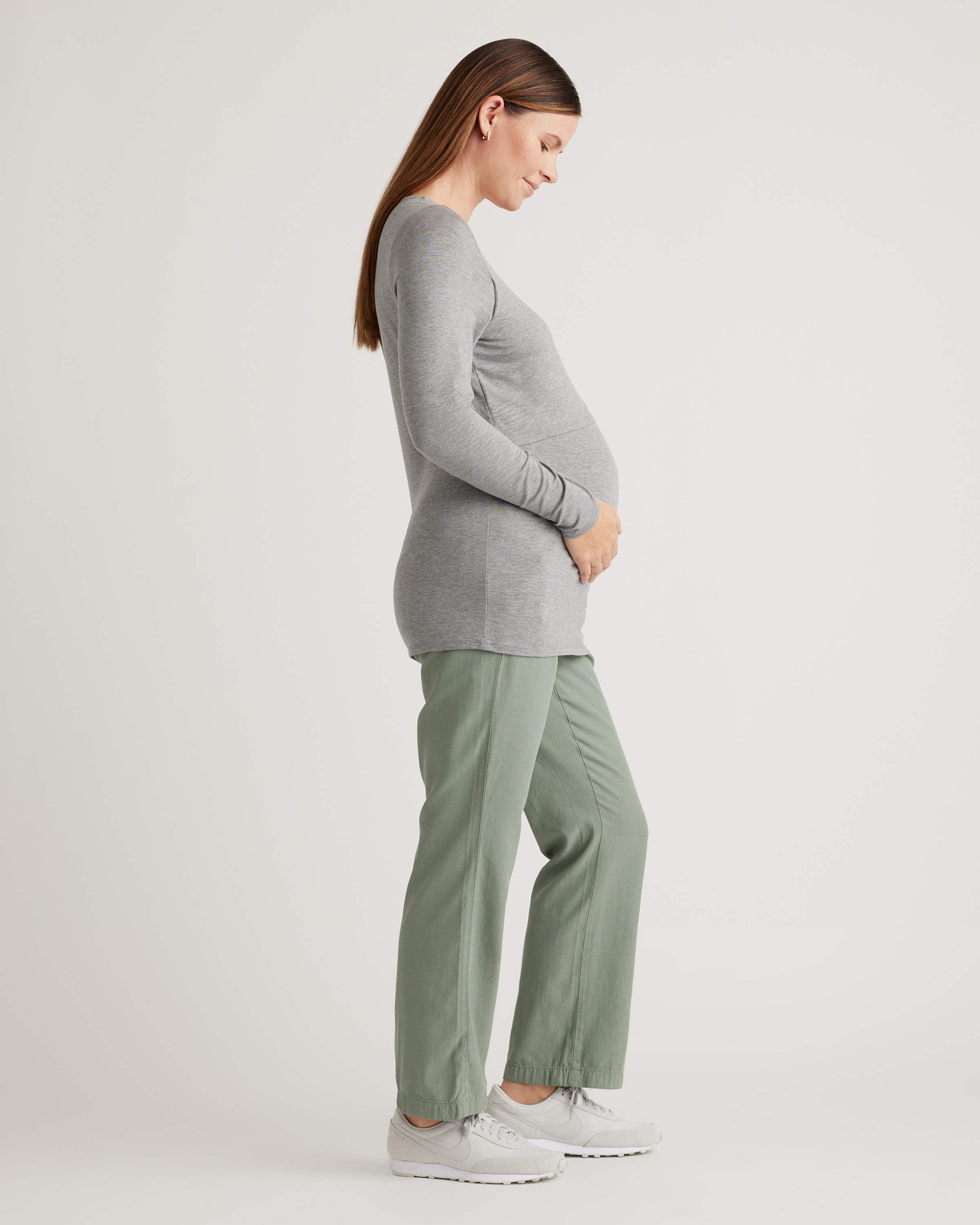 Tencel Jersey Maternity & Nursing Long Sleeve Relaxed Fit Tee 2-Pack — Image 10