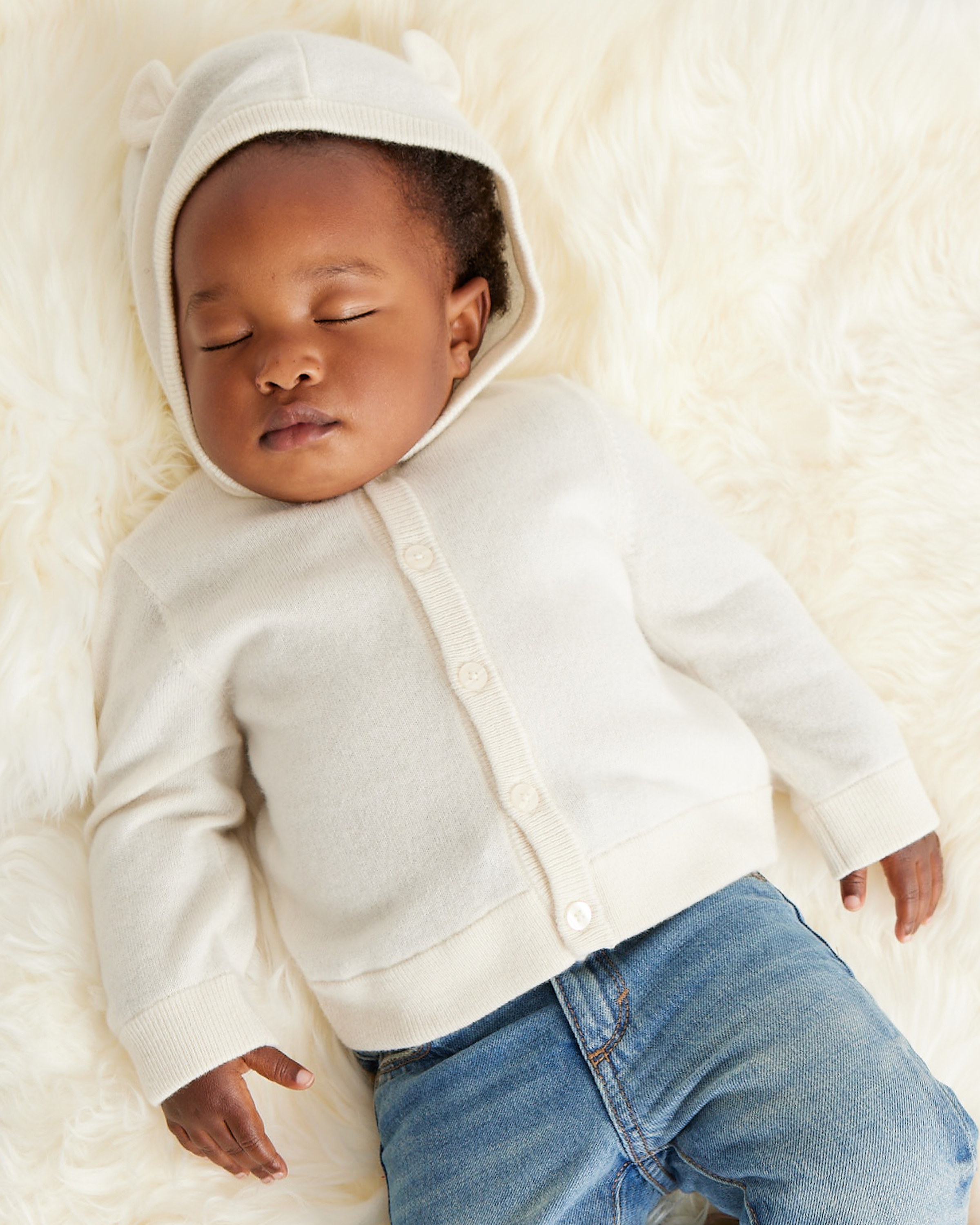 oatmeal Washable Cashmere Hooded Cardigan — Image 6