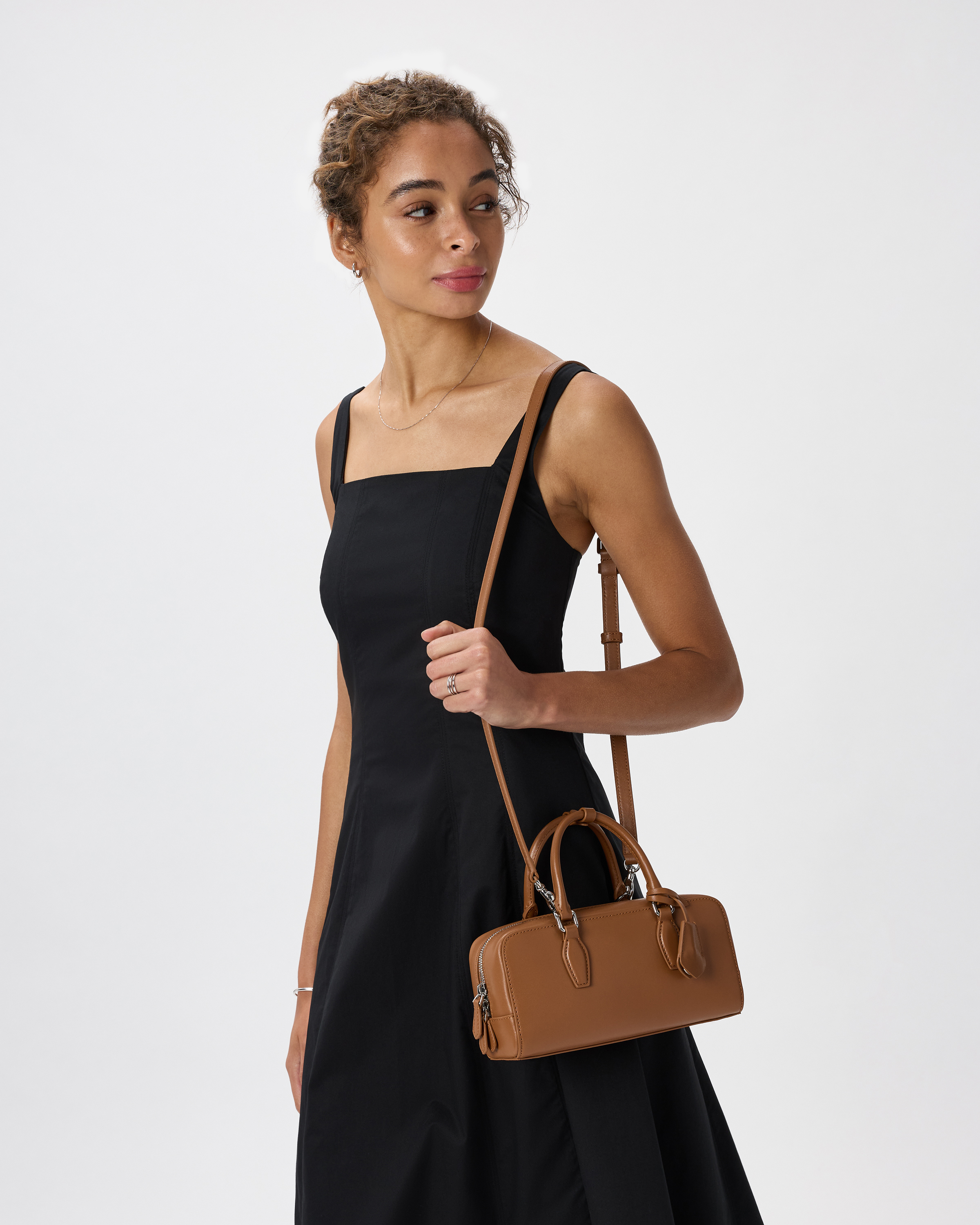 Italian Leather Mini Bowler Crossbody Satchel — Image 11
