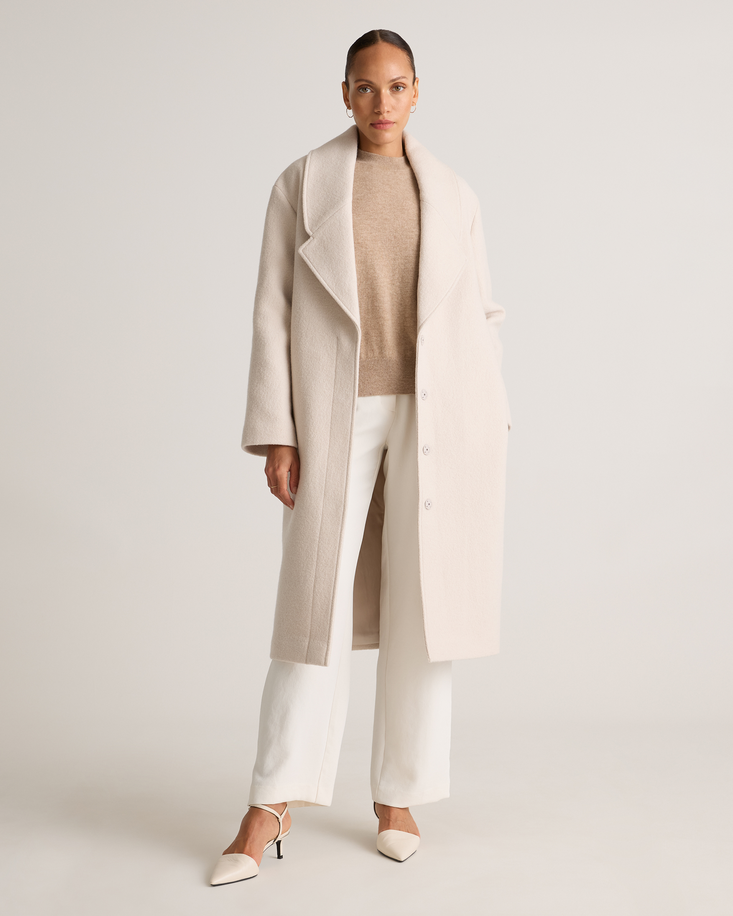 100% Merino Wool Shawl Collar Long Coat — Image 21