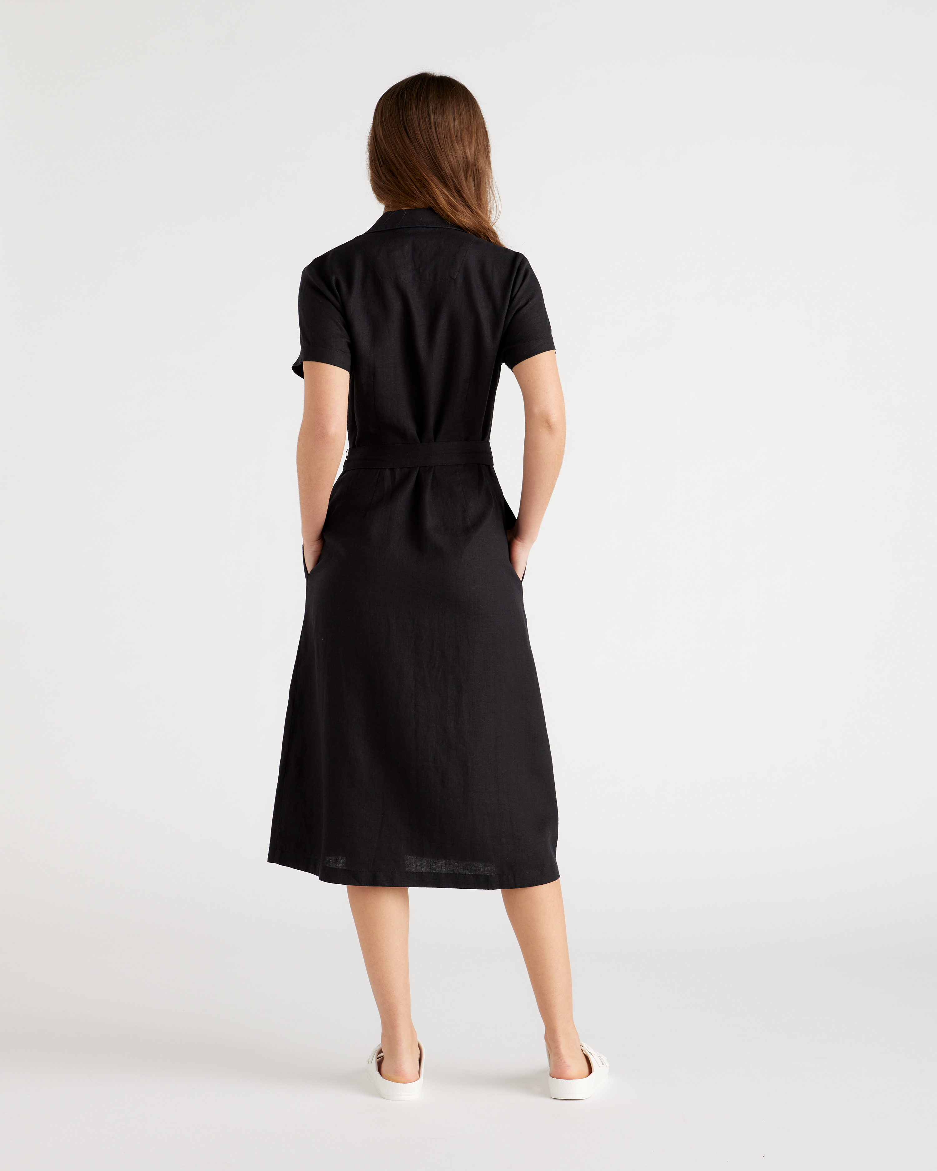 100% European Linen Button Front Dress — Image 19