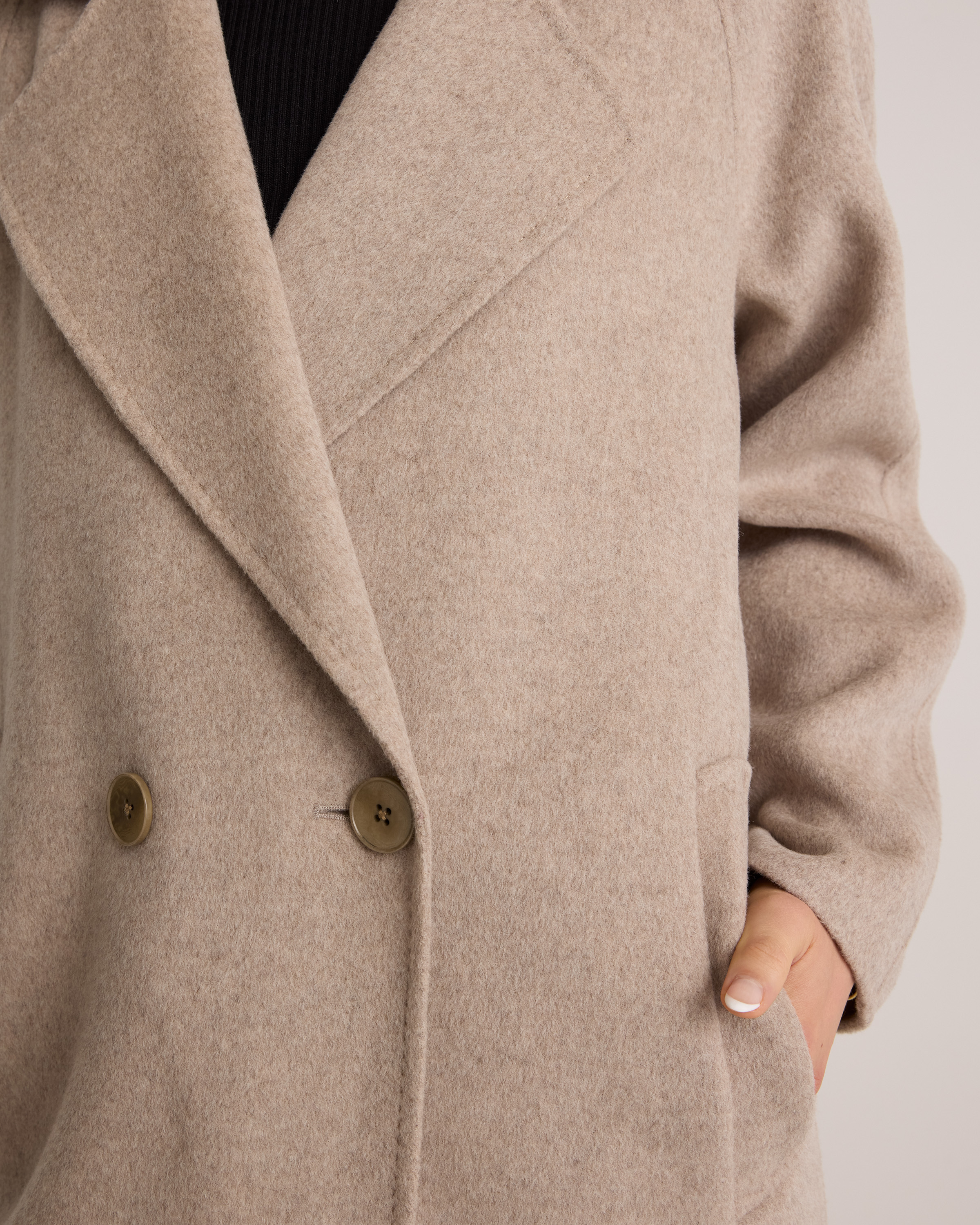 Double-Faced Merino Wool Notched Lapel Coat — Image 3