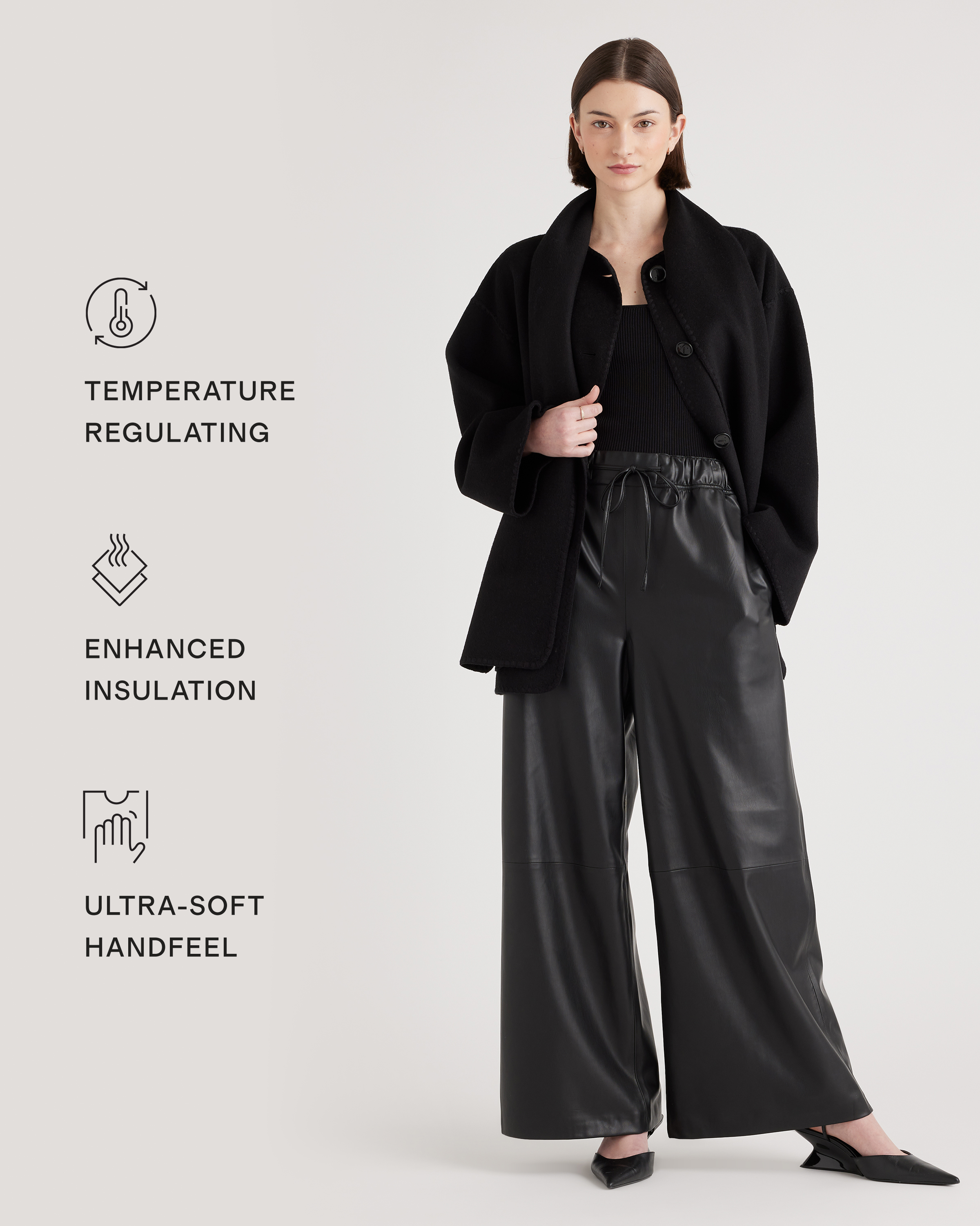 Double-Faced Merino Wool Scarf Coat — Image 25