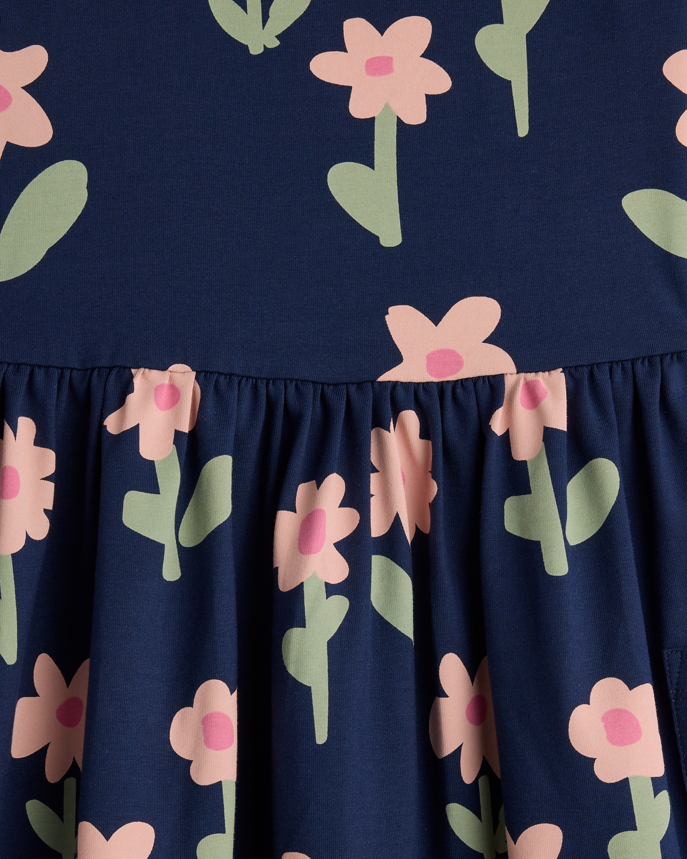 Organic Cotton Long Sleeve Fit and Flare Pocket Dress — Image 4