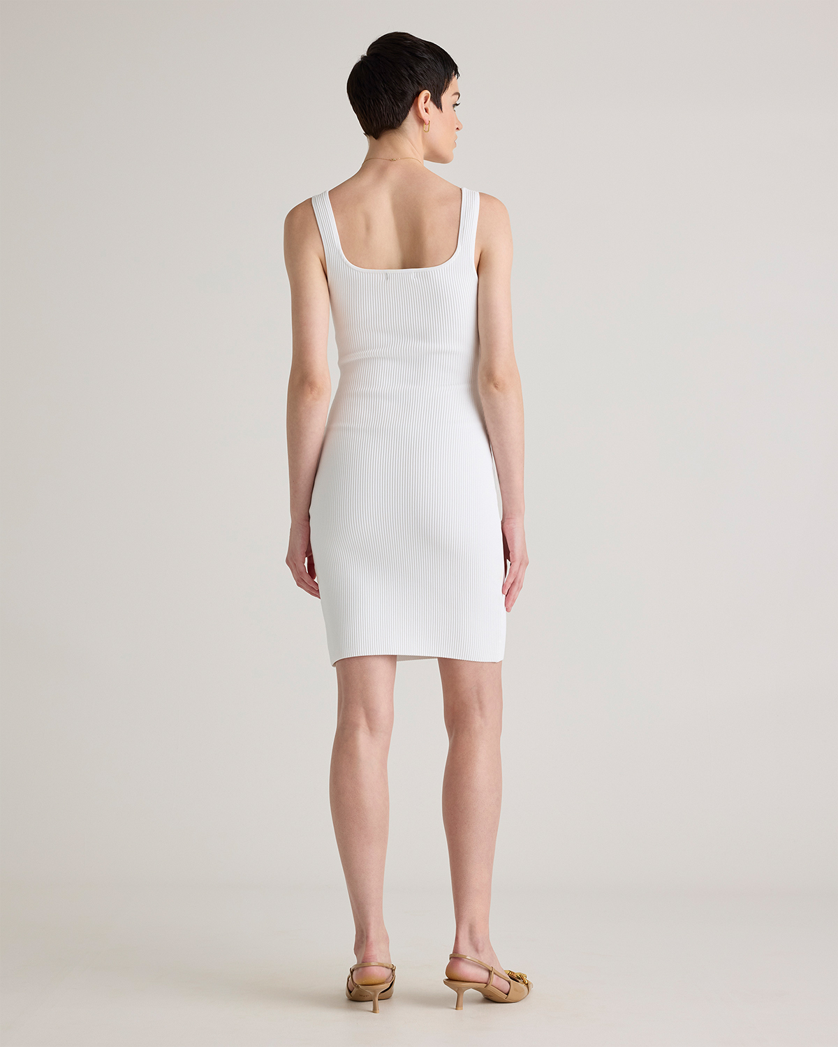 Square Neck Ribbed Knit Mini Dress — Image 13