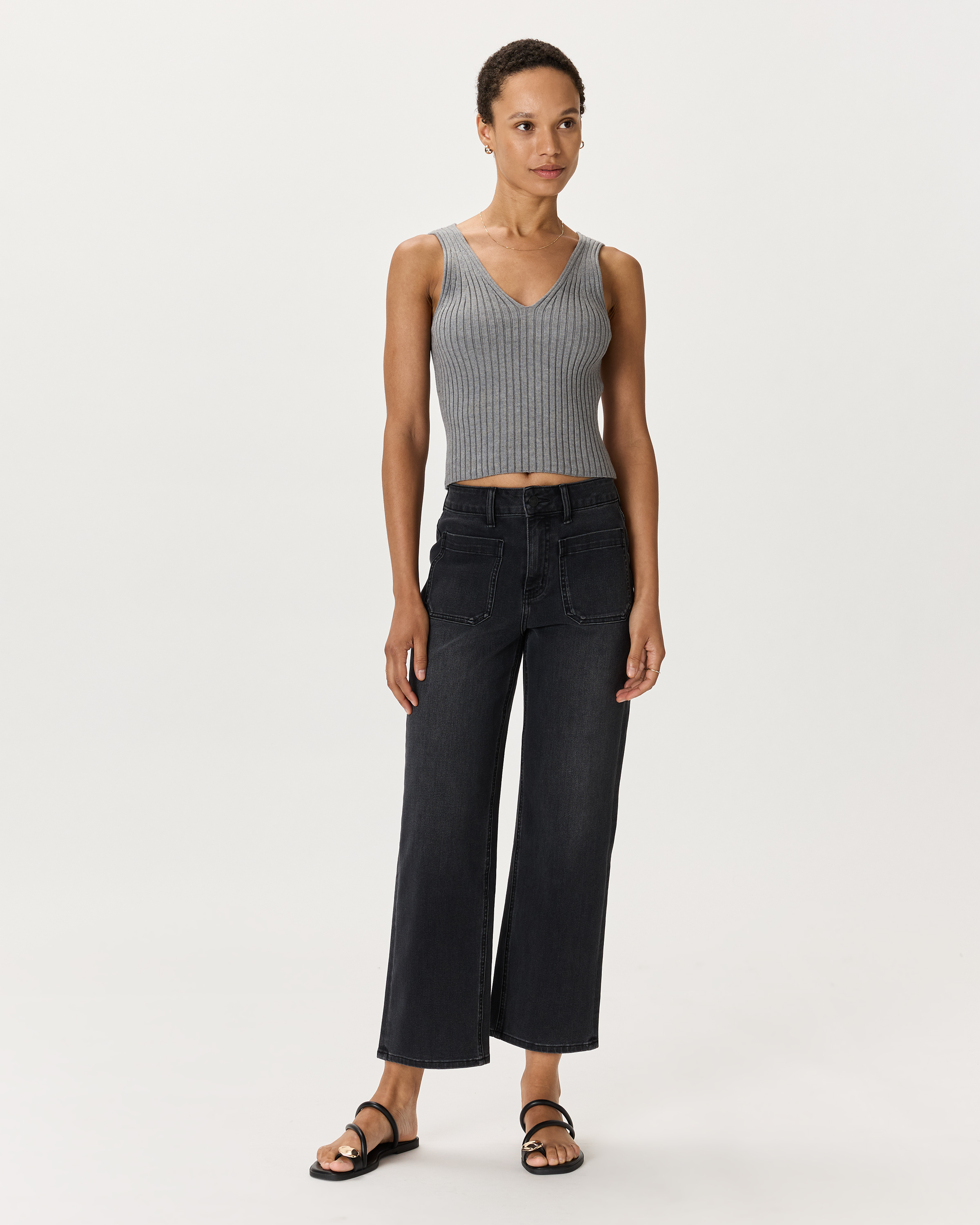 Bella Stretch Patch Pocket Wide Leg Jeans — Image 23