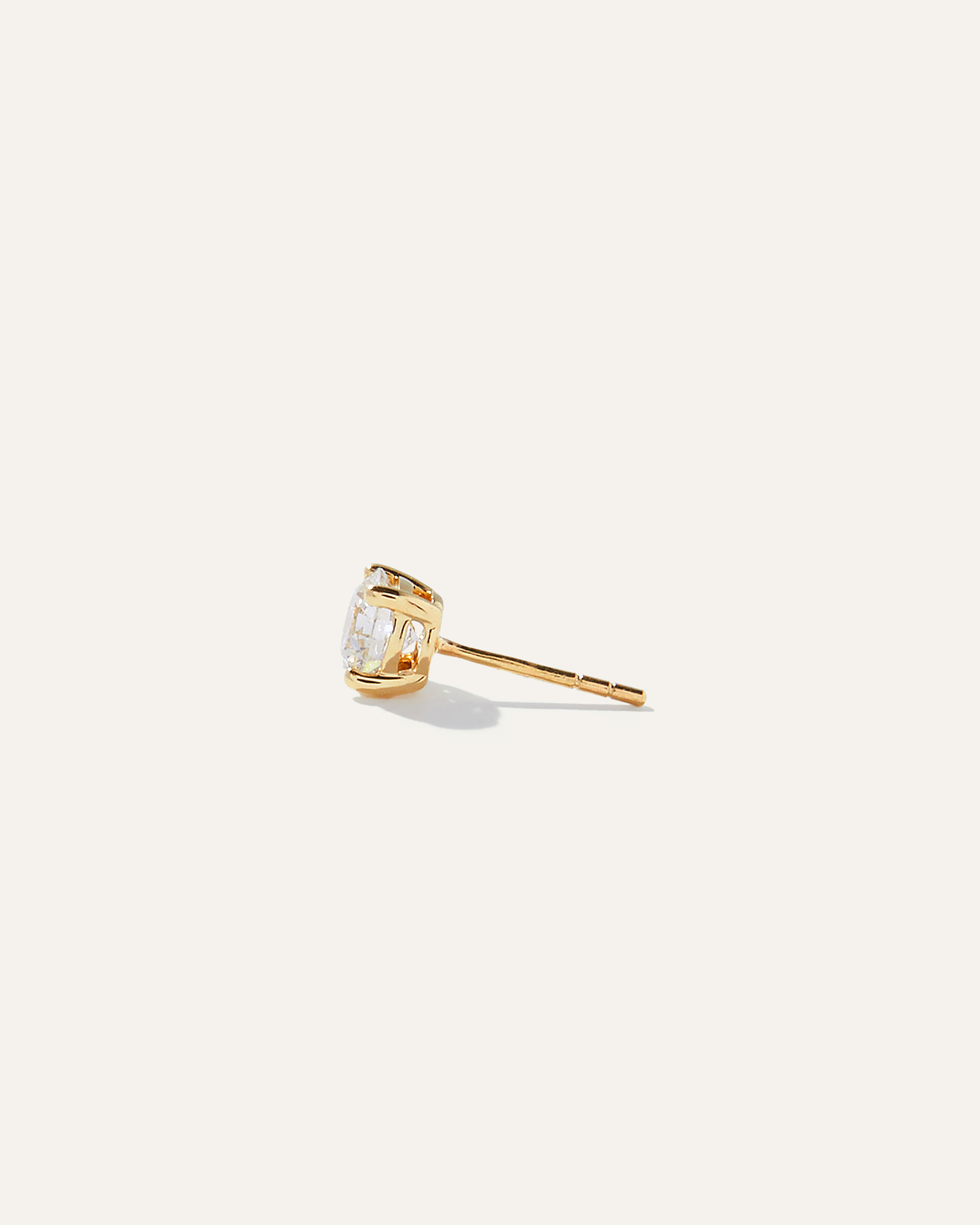 14K Gold Lab Grown Diamond Four-Prong Solitaire Studs - 1ctw — Image 4