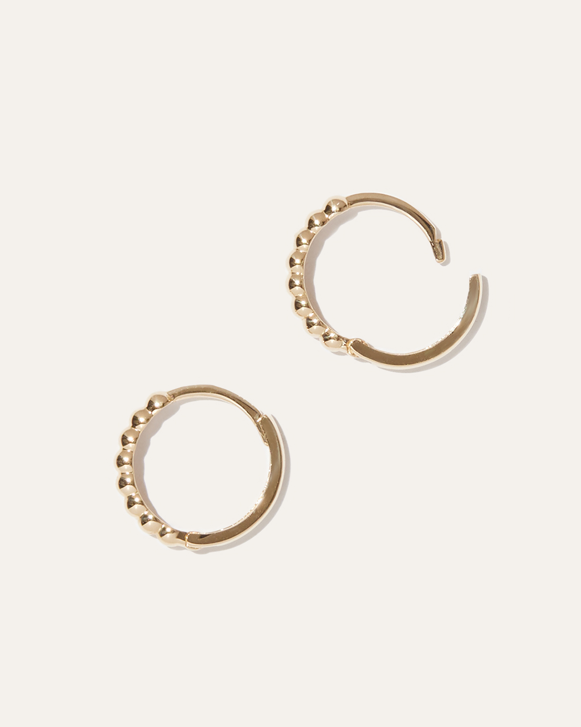 14K Gold Beaded Hoops — Image 5