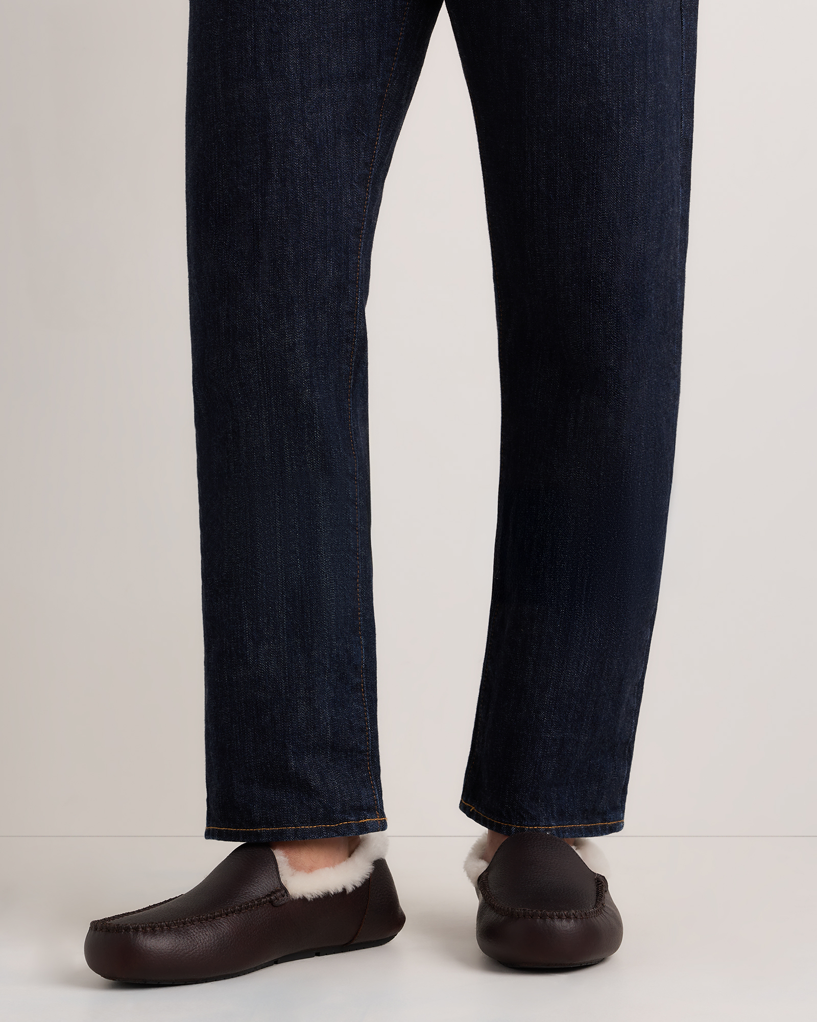 Italian Leather Handstitched Moccasin Slipper — Image 4