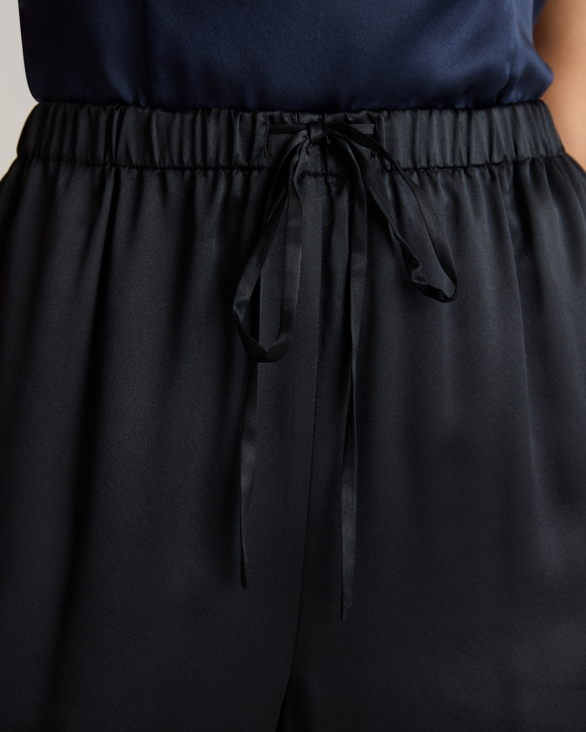 100% Washable Silk Drawstring Wide Leg Pants — Image 15