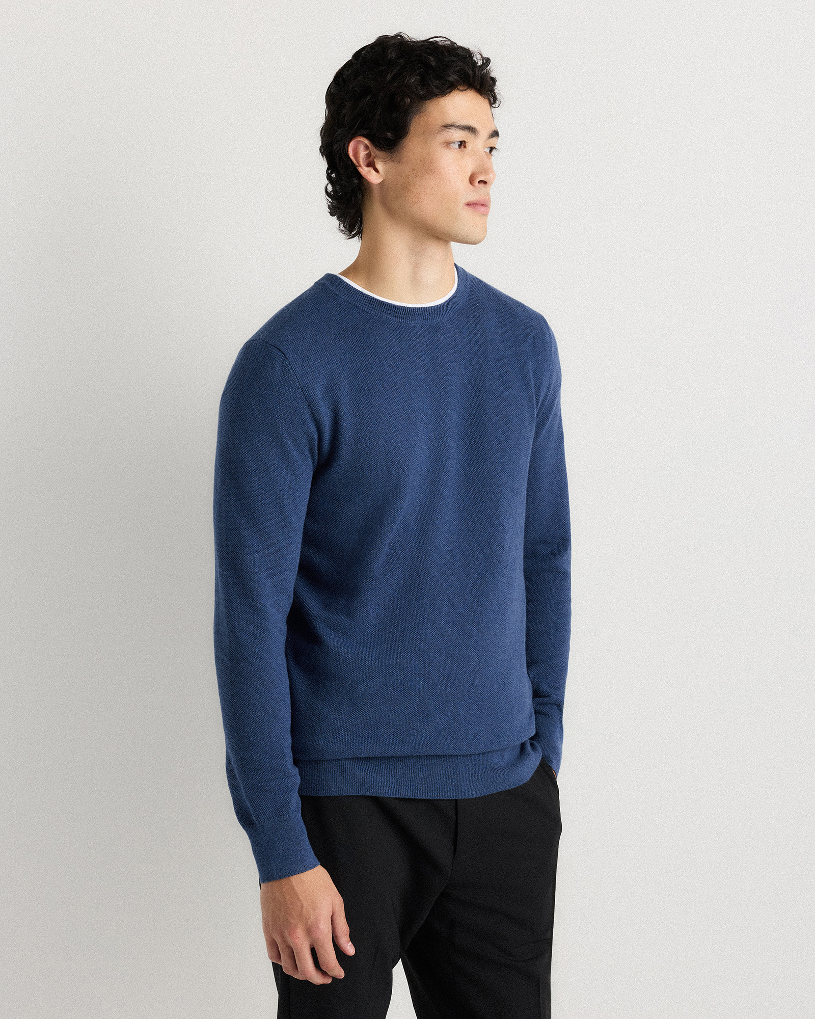 100% Organic Cotton Pique Crewneck Sweater — Image 14