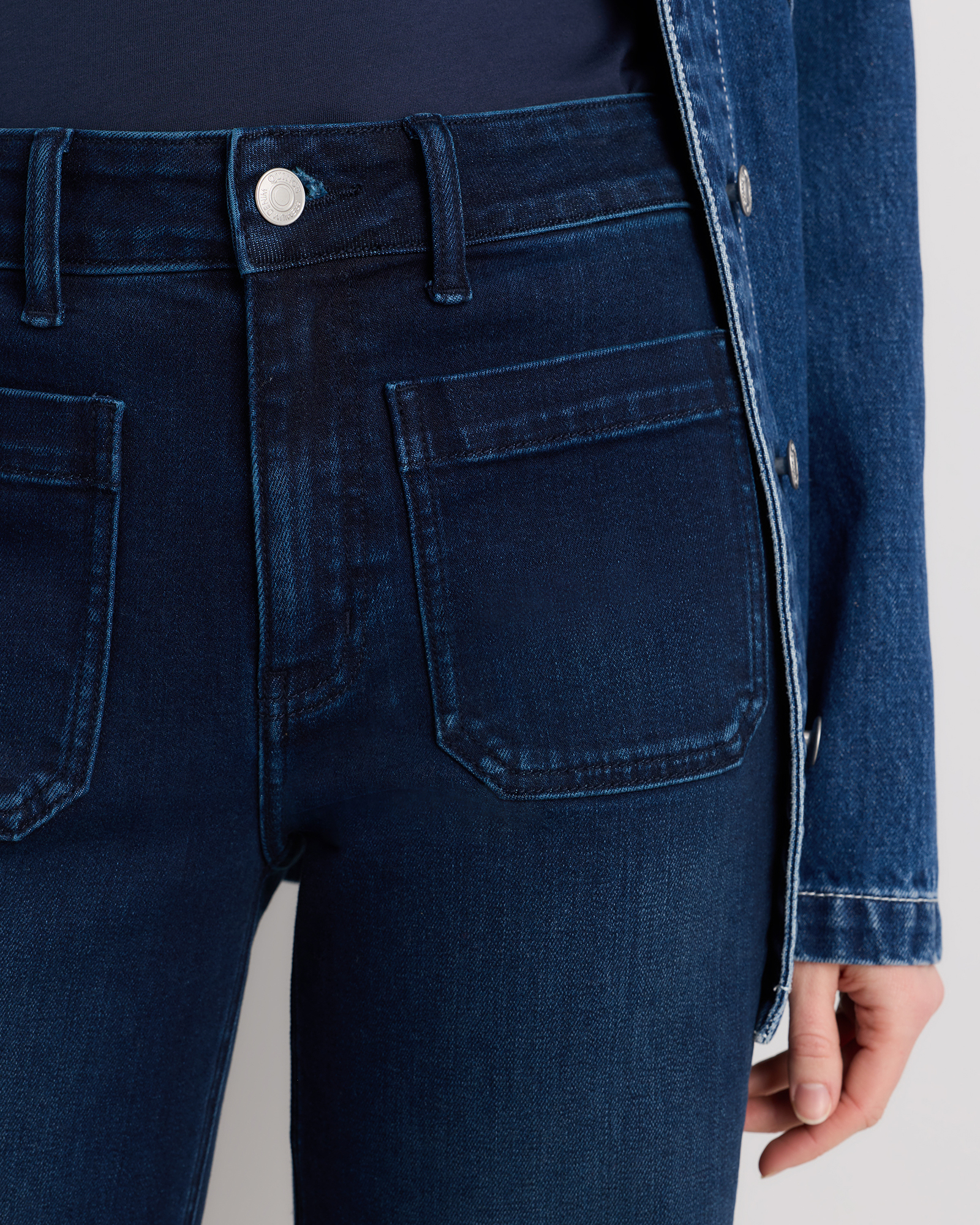 Bella Stretch Patch Pocket Wide Leg Jeans — Image 11