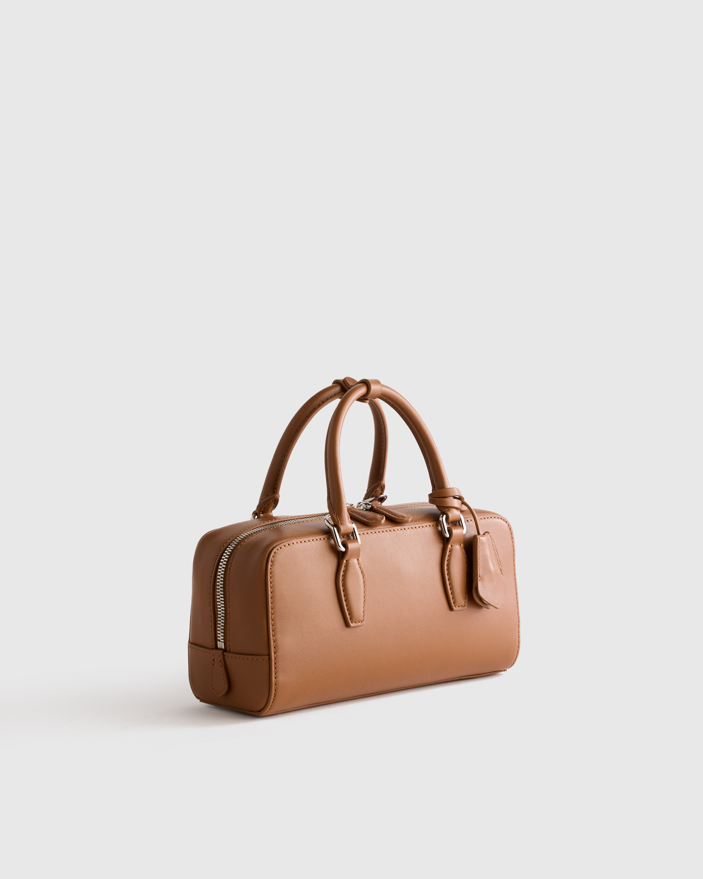 Italian Leather Mini Bowler Crossbody Satchel — Image 18