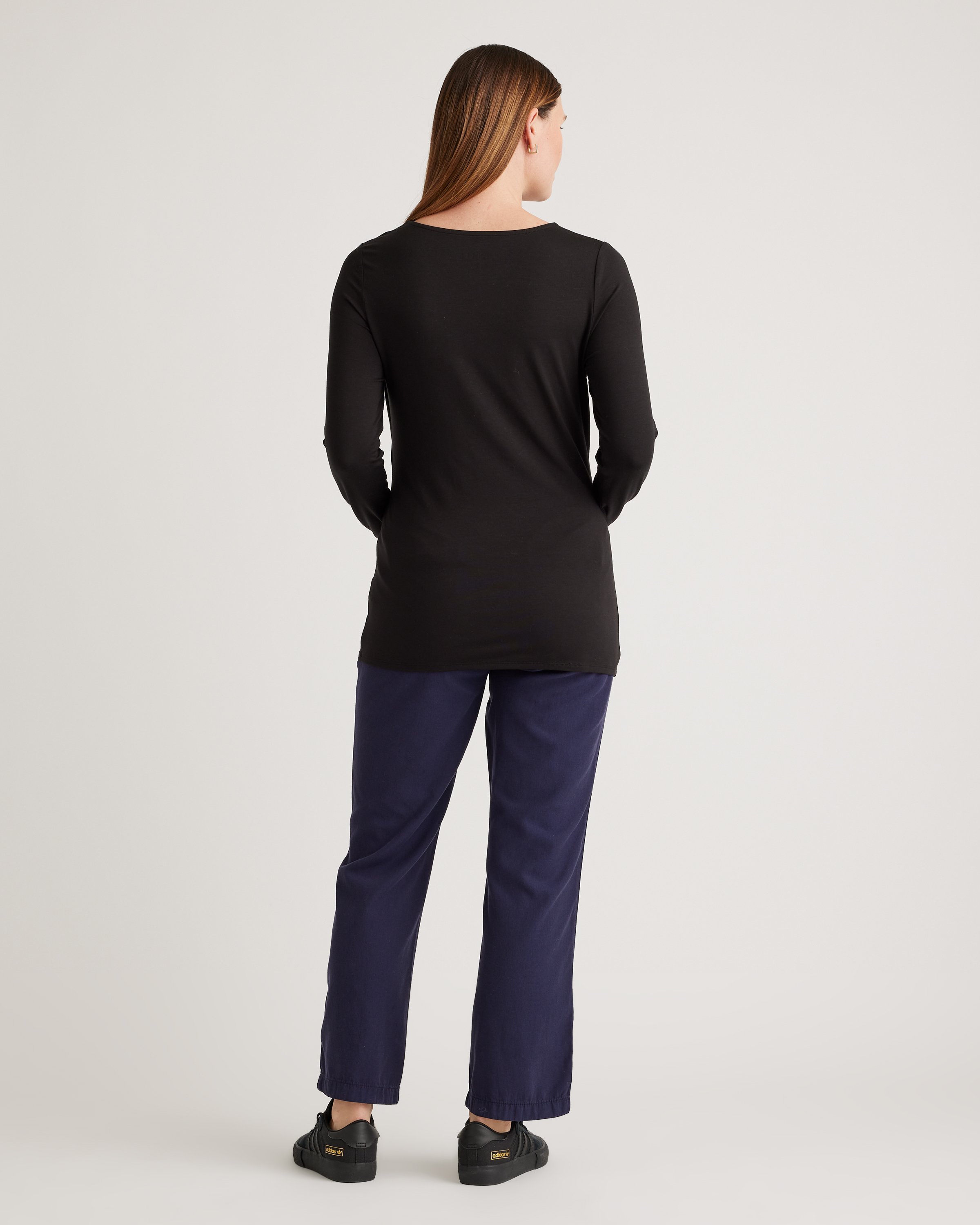 Tencel Jersey Maternity & Nursing Long Sleeve Relaxed Fit Tee 2-Pack — Image 14