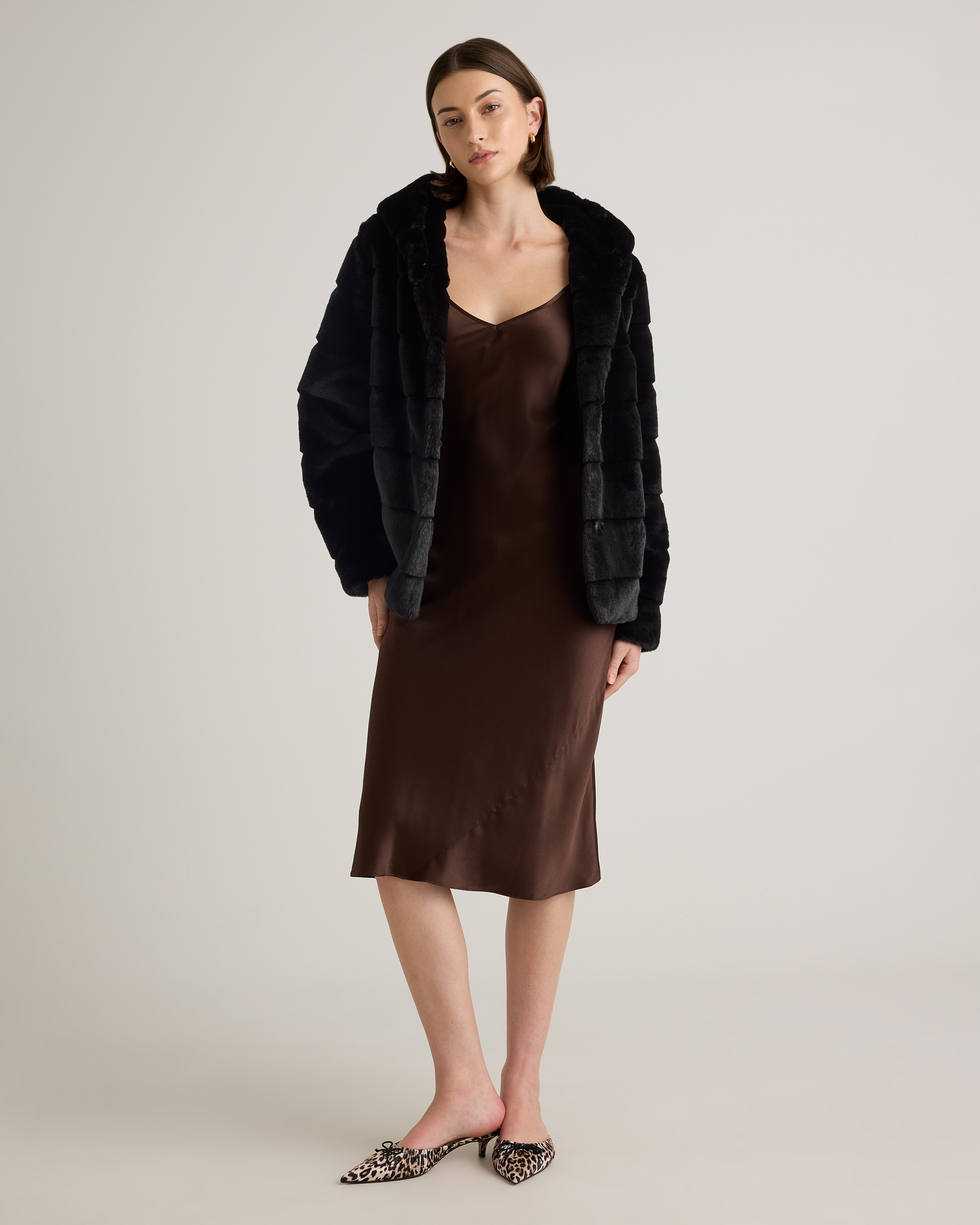 Hooded Faux Fur Jacket — Image 19