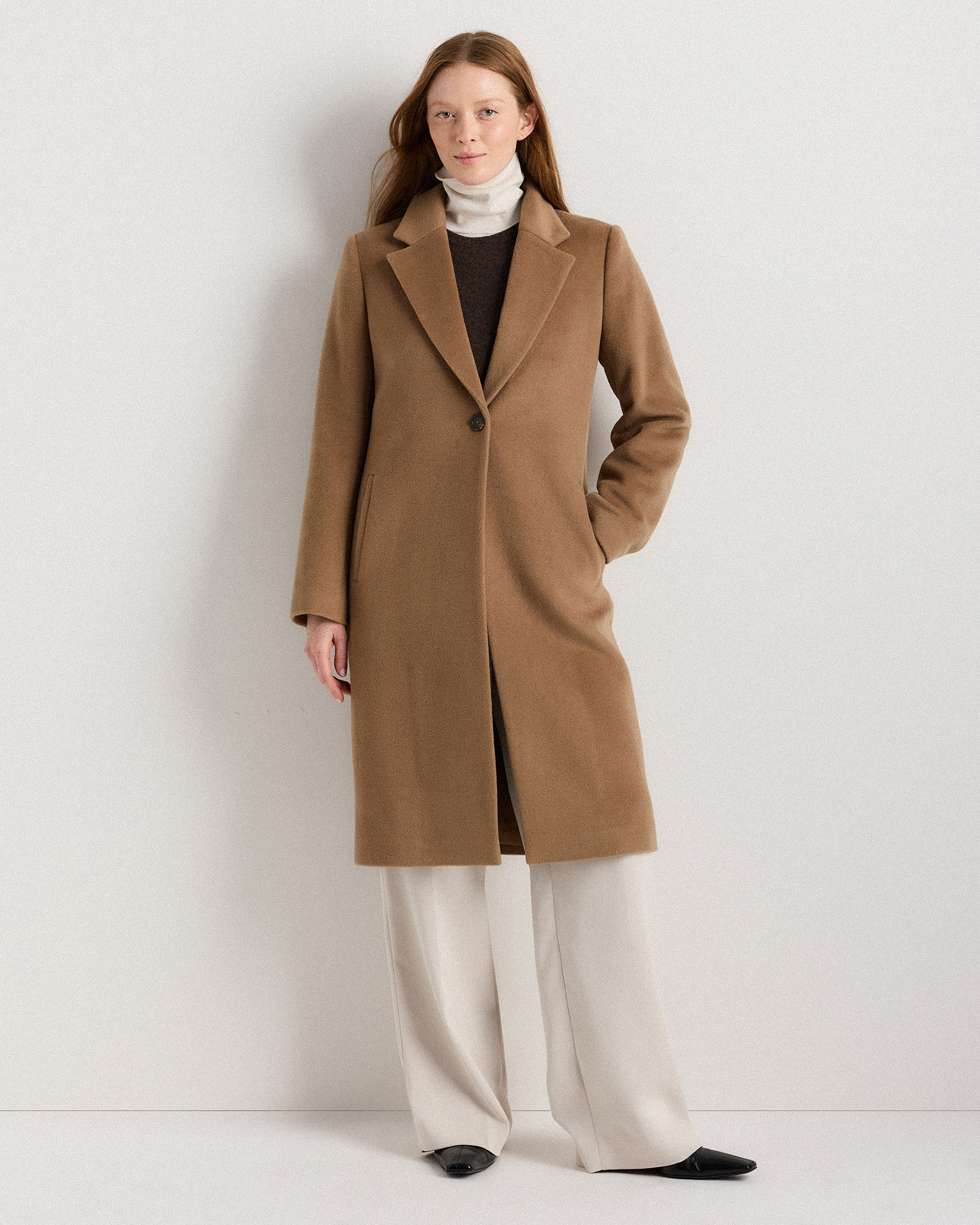 Wool Cashmere Classic Single-Breasted Coat — Image 14
