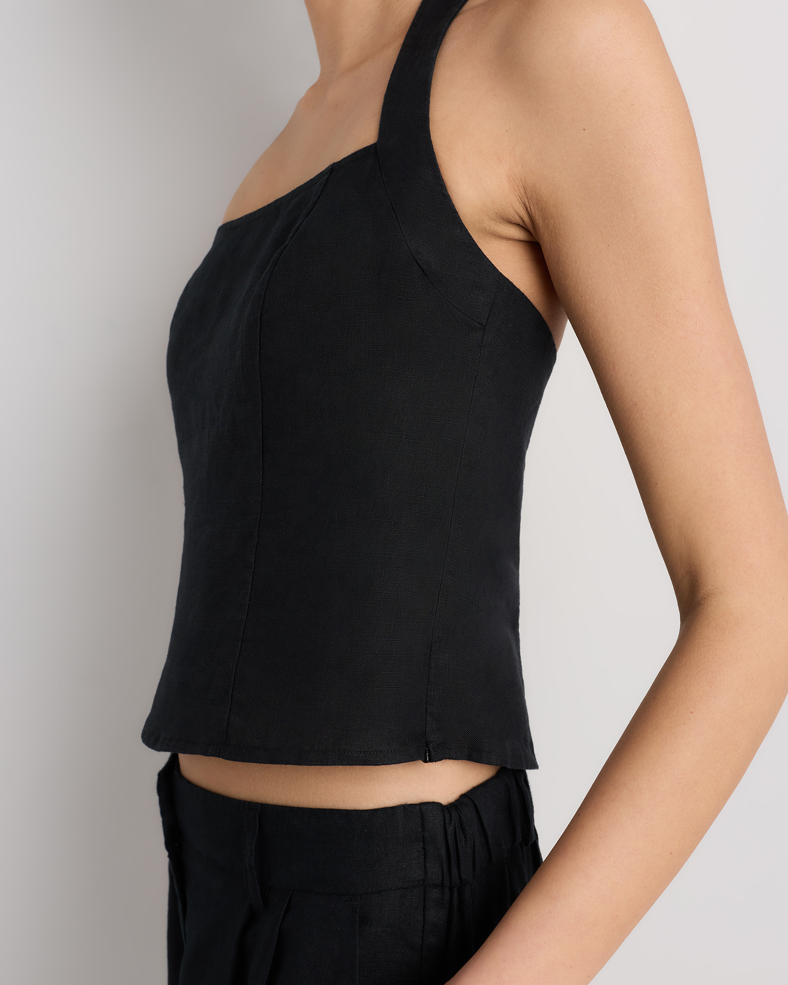 100% European Linen Halter Top — Image 6