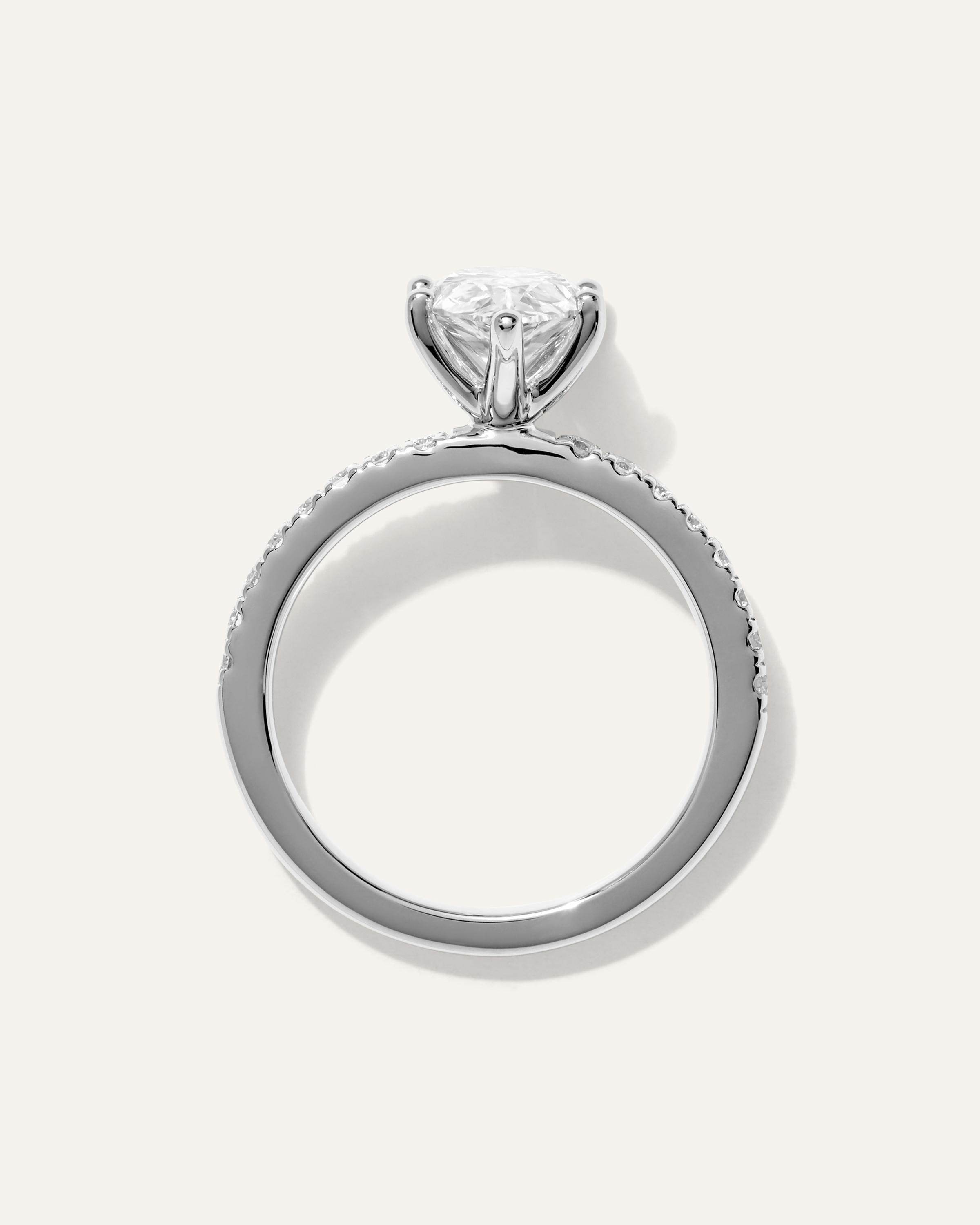 Lab Grown Diamond Pear Petite Pave Engagement Ring - 2ct — Image 7