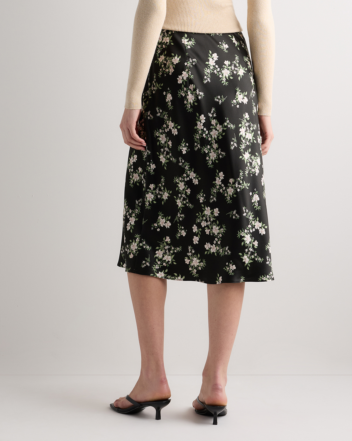 forest-green 100% Washable Silk Skirt — Image 92
