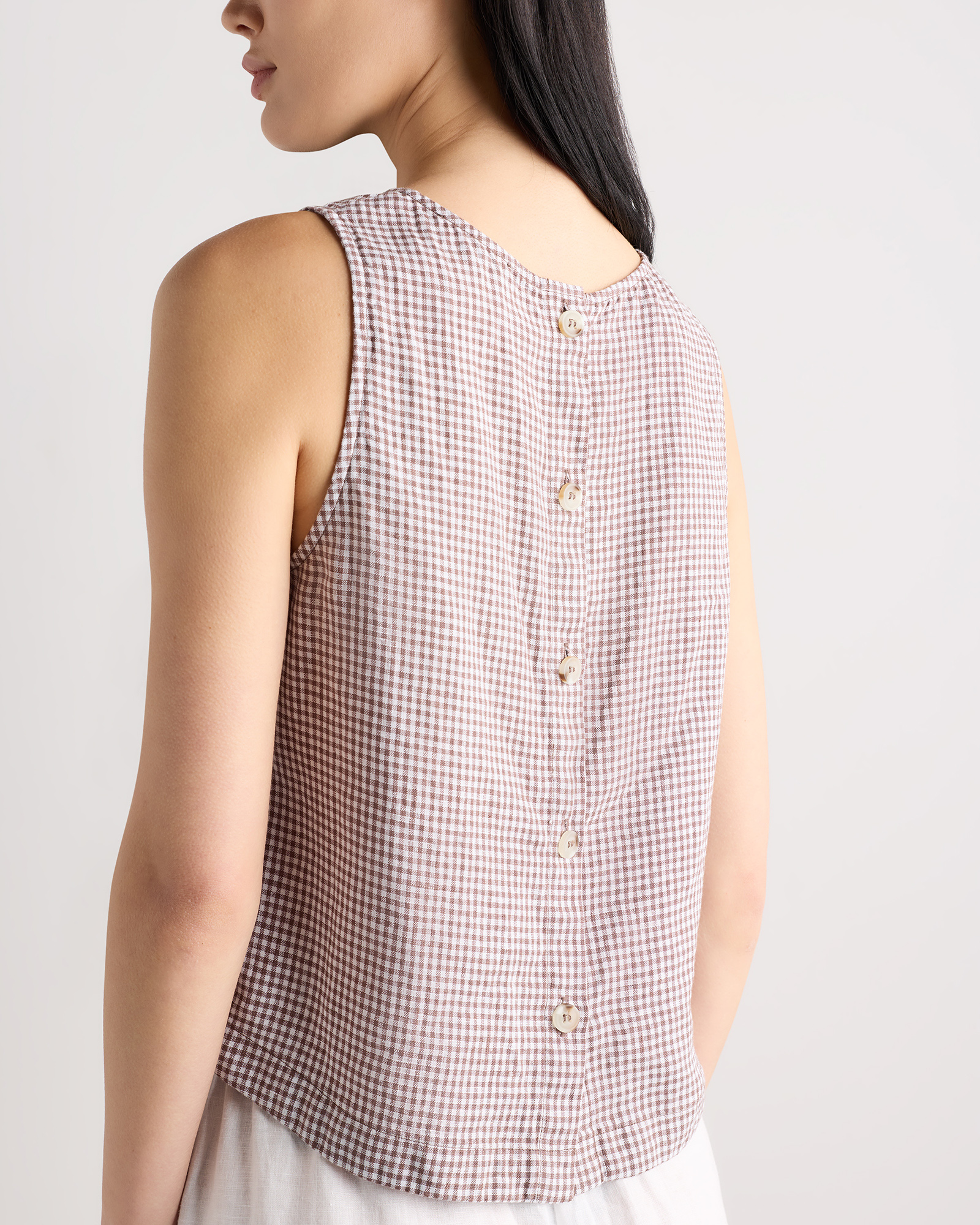 100% European Linen Cropped Tank — Image 26
