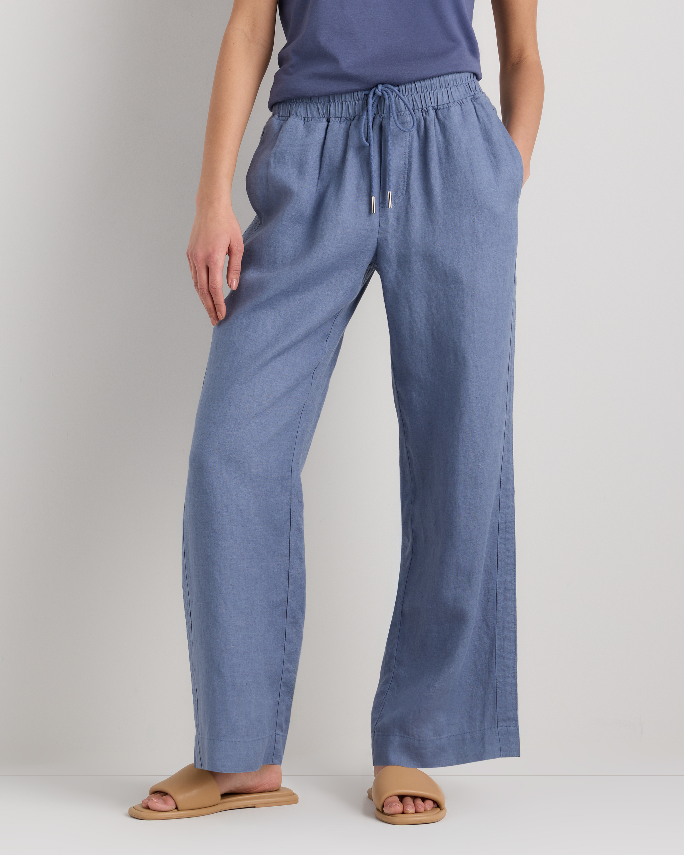 100% European Linen Wide Leg Pants — Image 27