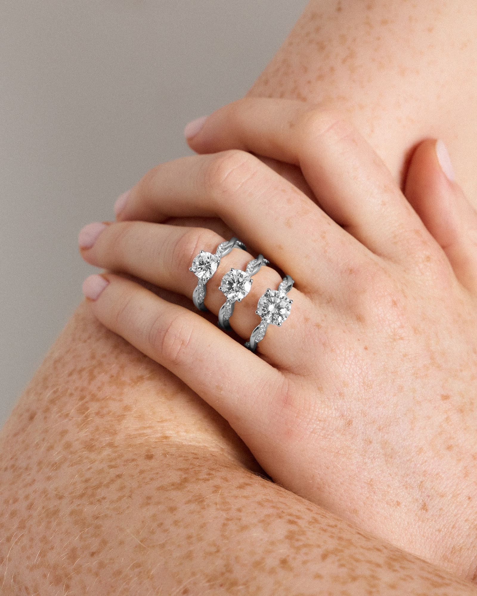 Lab Grown Diamond Round Twisted Engagement Ring - 1.5ct — Image 6