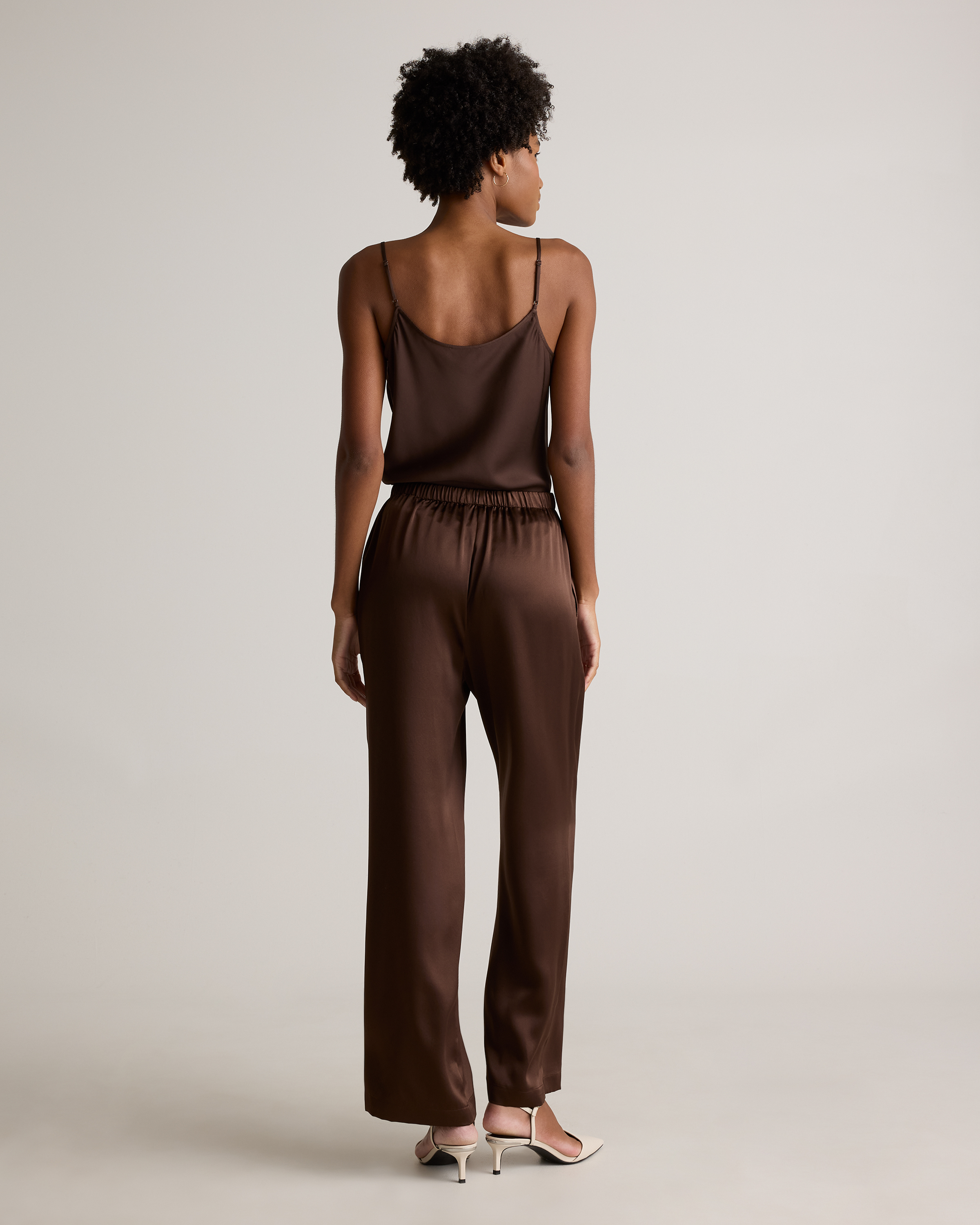 100% Washable Silk Drawstring Wide Leg Pants — Image 35