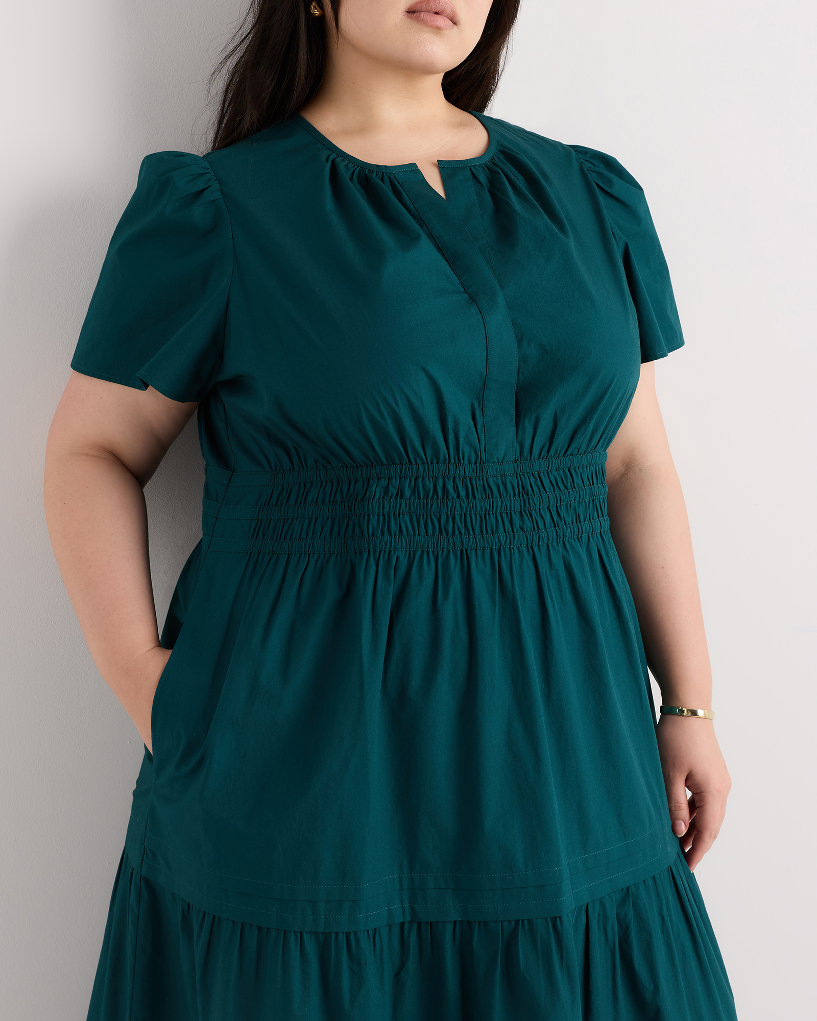 100% Organic Cotton Poplin Tiered Maxi Dress — Image 25